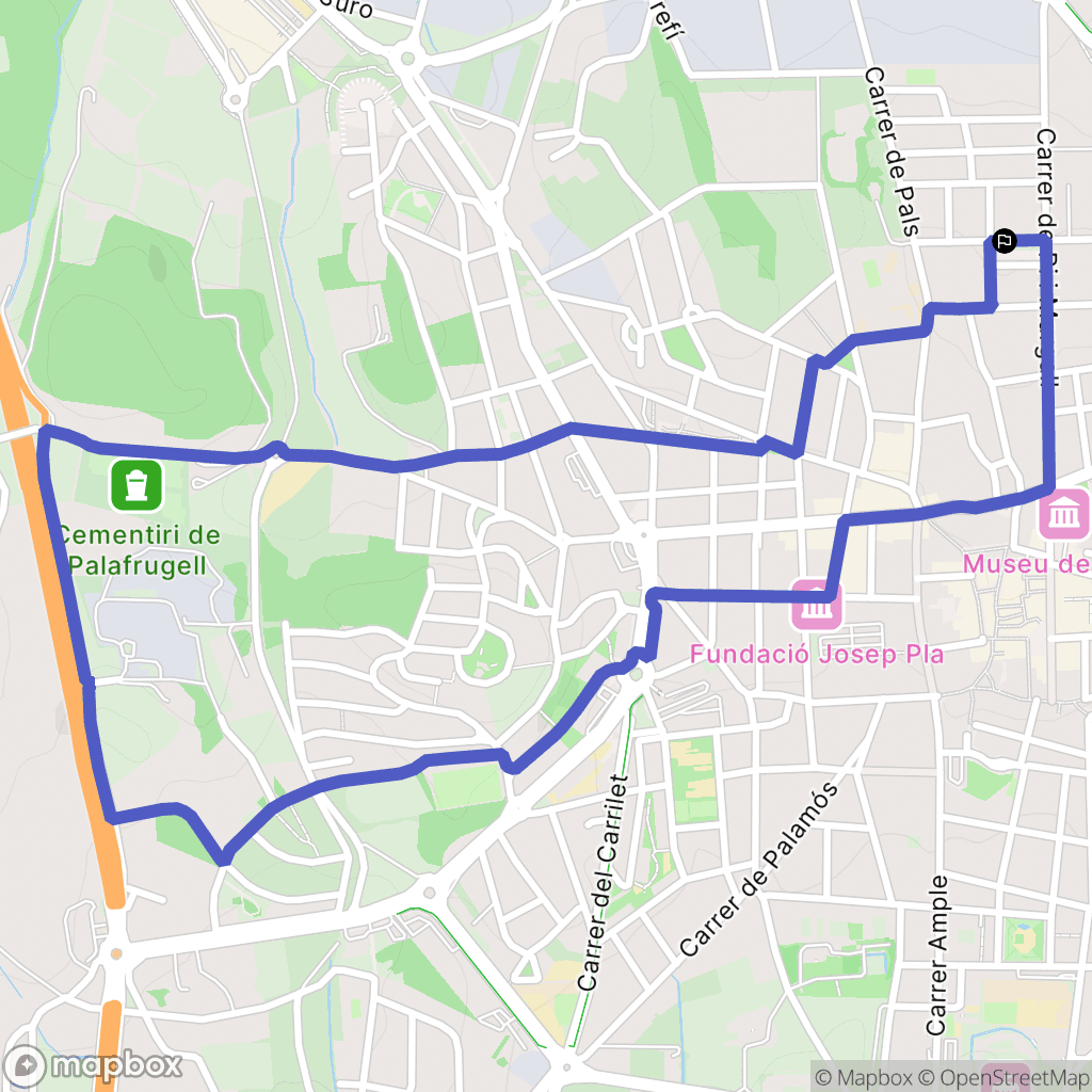 Palafrugell : carte du parcours de randonnée - Spain