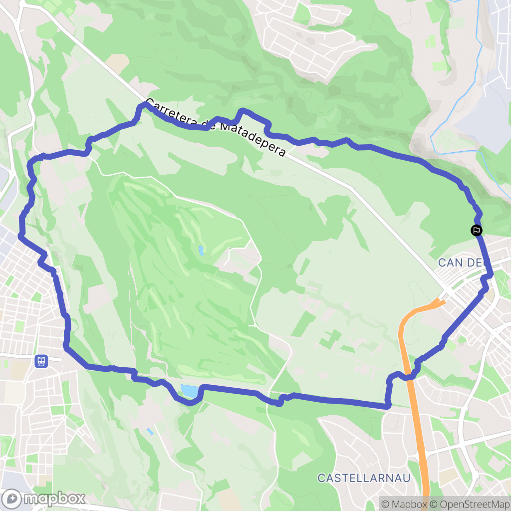 Sabadell : carte du parcours de randonnée - Spain