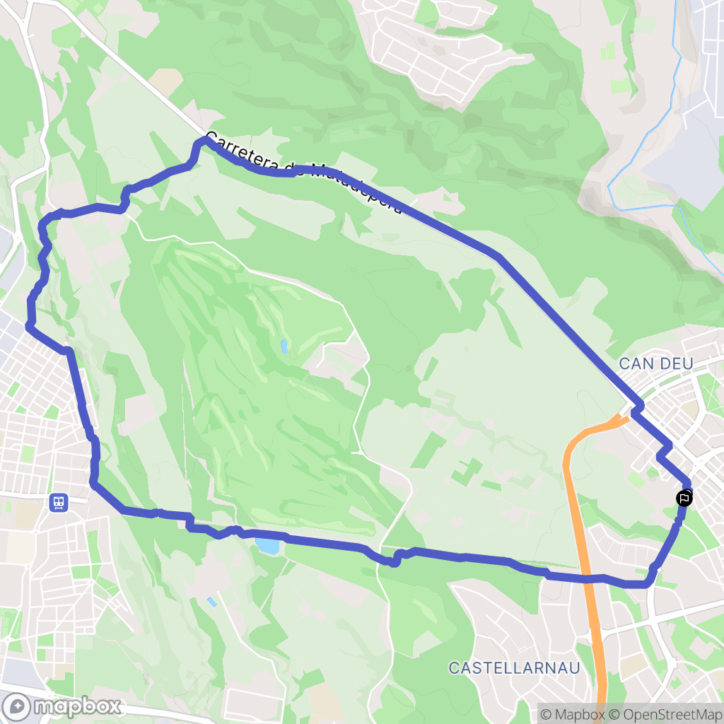 Sabadell : carte du parcours de randonnée - Spain