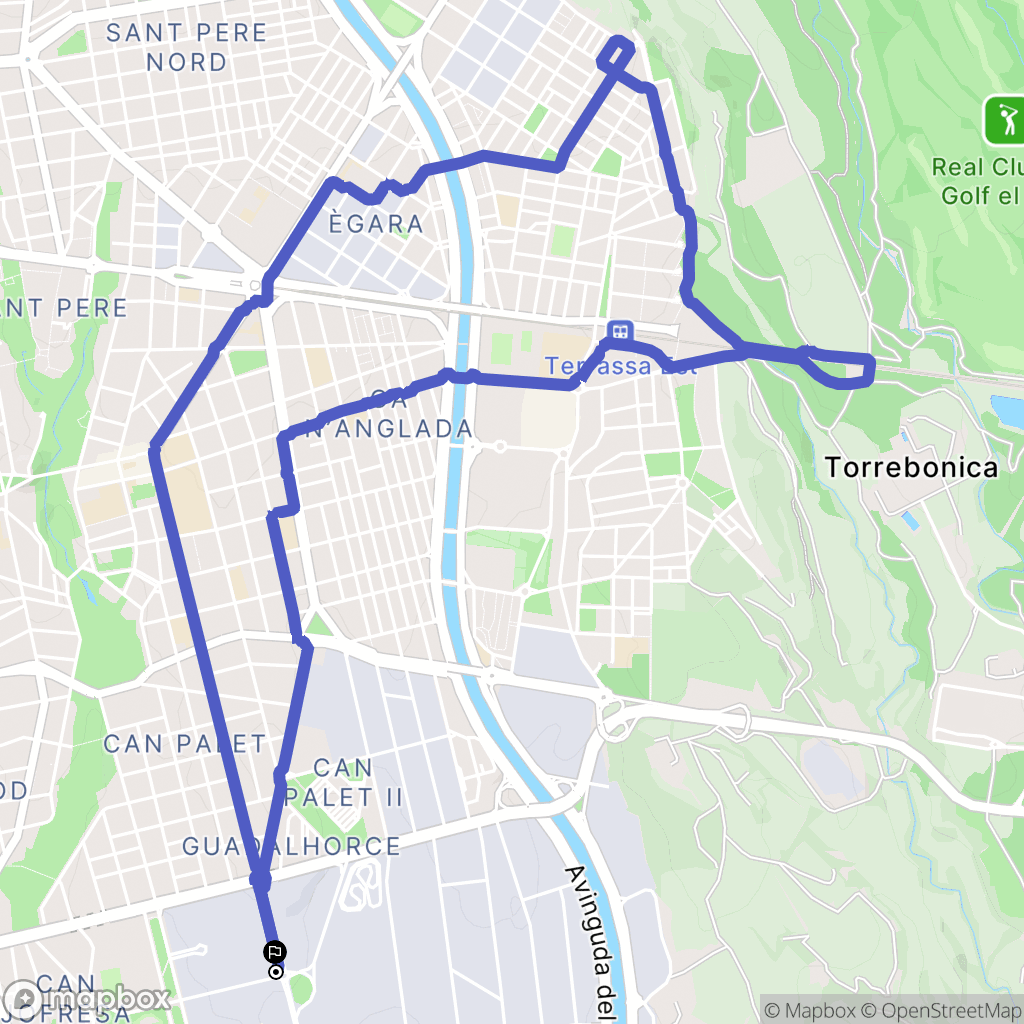 Terrassa : carte du parcours de randonnée - Spain