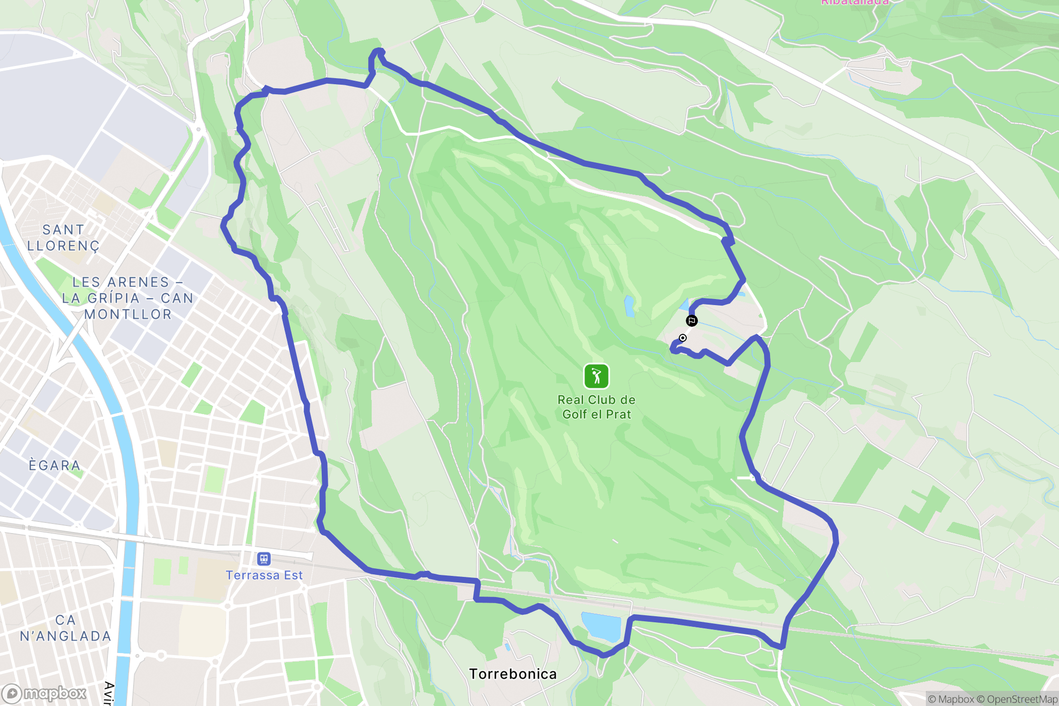 Terrassa : carte du parcours de randonnée - Spain