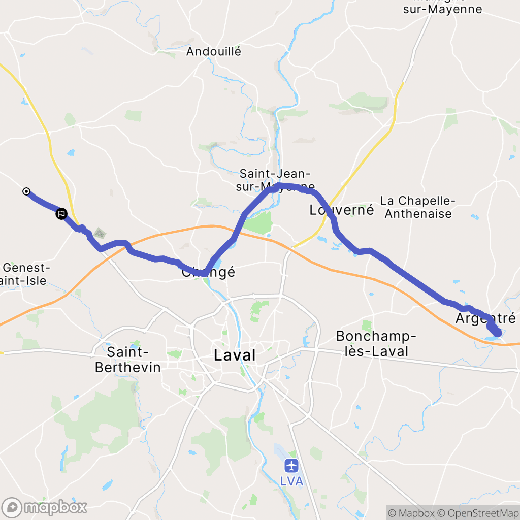 Saint-Ouën-des-Toits : carte du parcours de randonnée - France