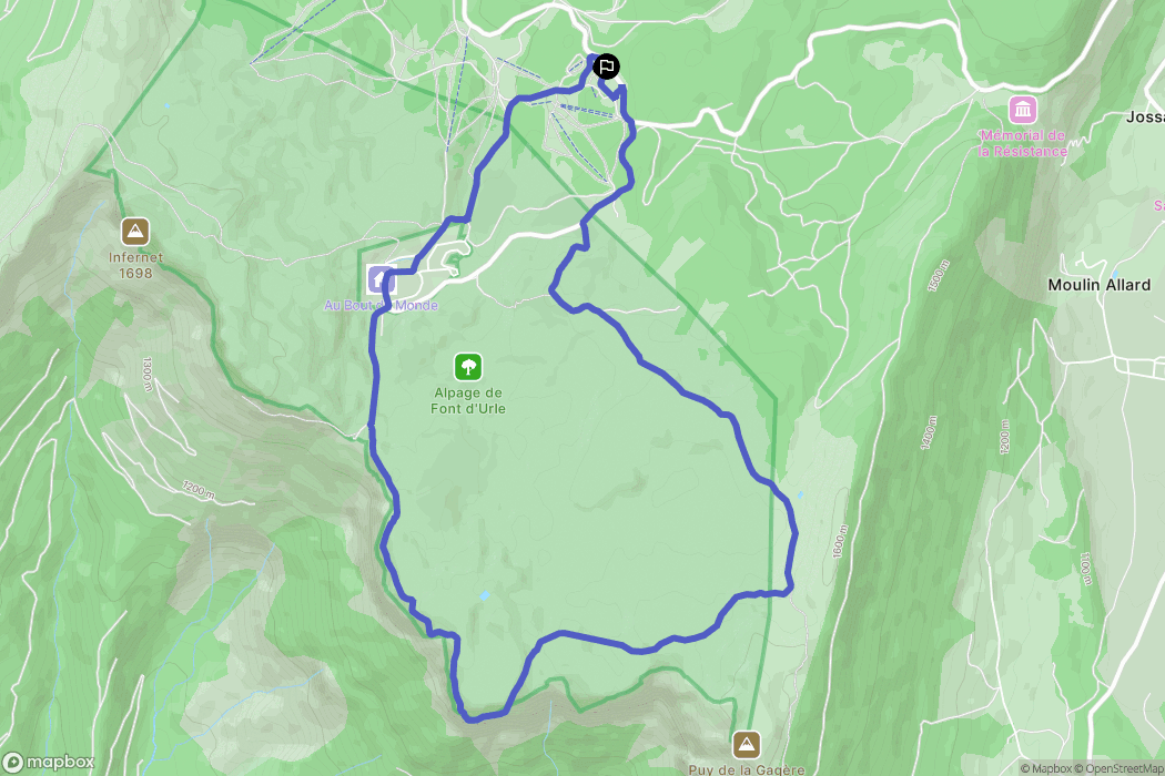 Bouvante : carte du parcours de randonnée - France