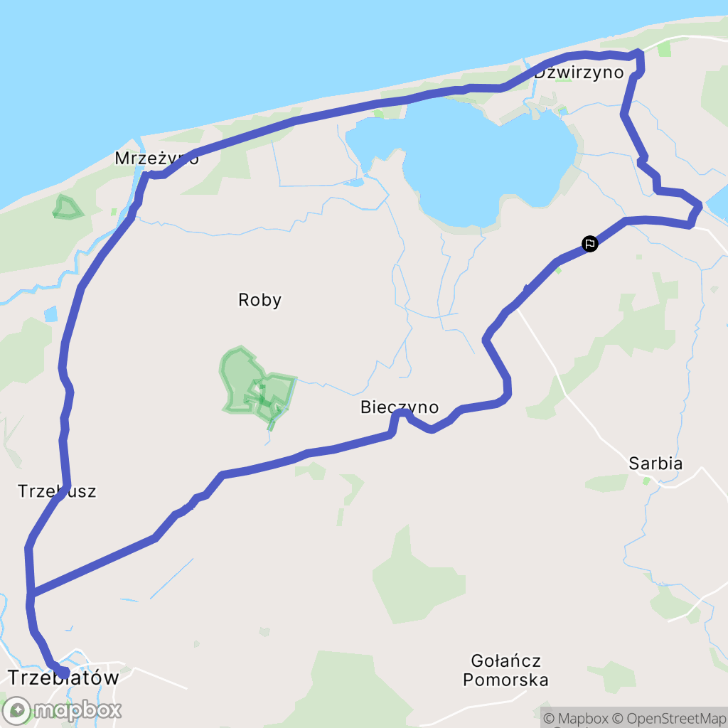 Karcino: mapa trasy - Poland