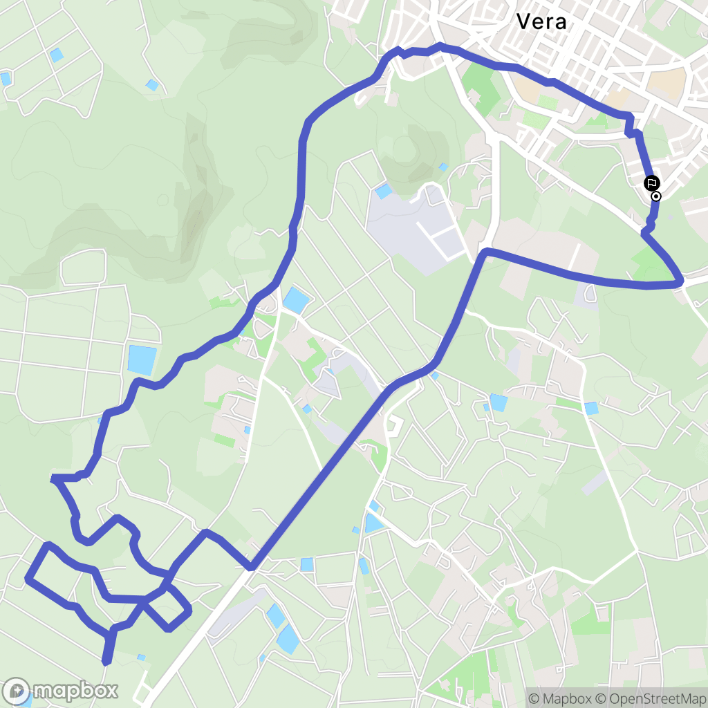 Vera : carte du parcours de randonnée - Spain