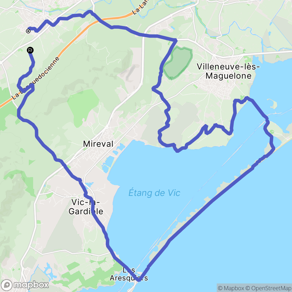 Fabrègues : carte du parcours de randonnée - France