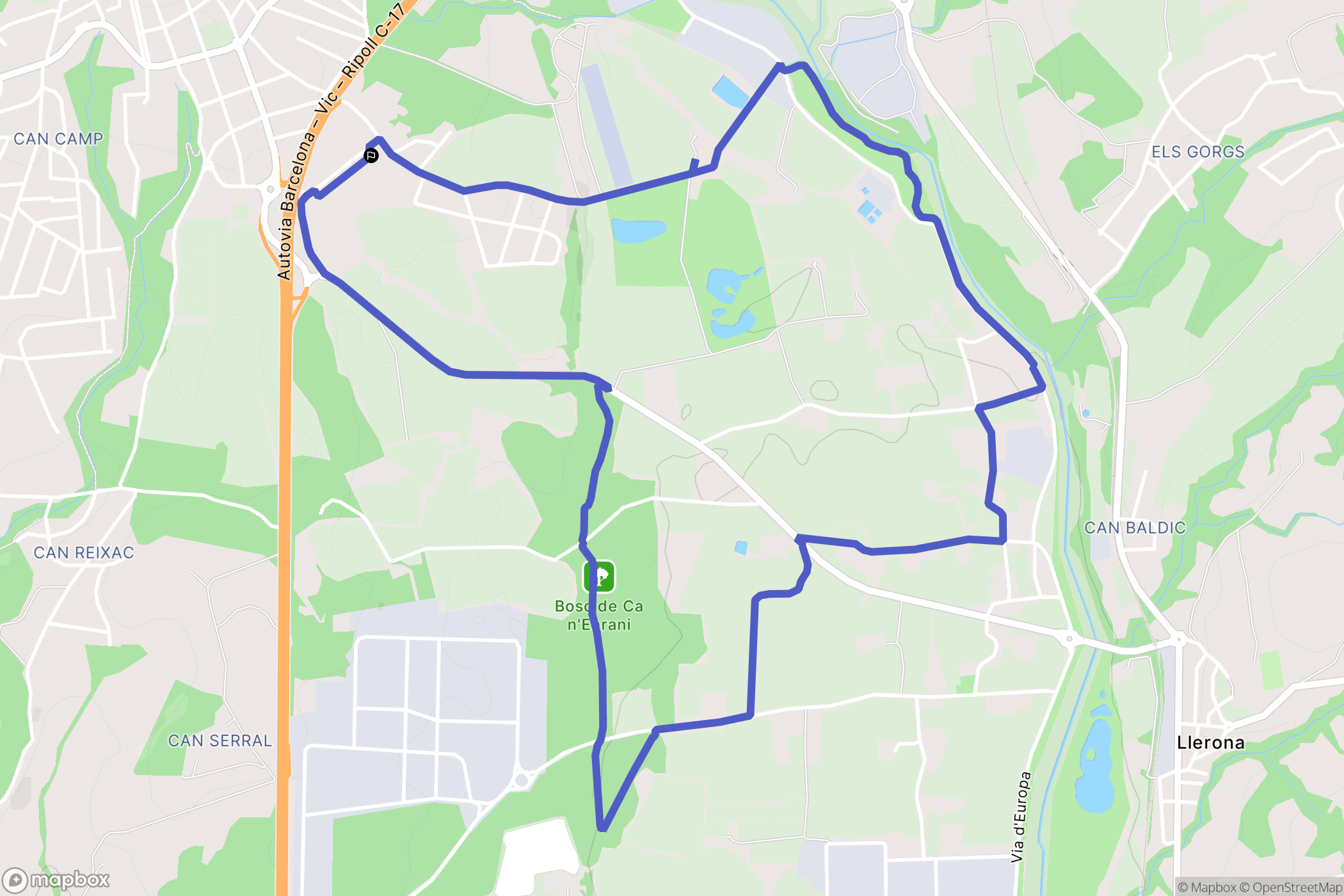 L'Ametlla del Vallès : carte du parcours de randonnée - Spain