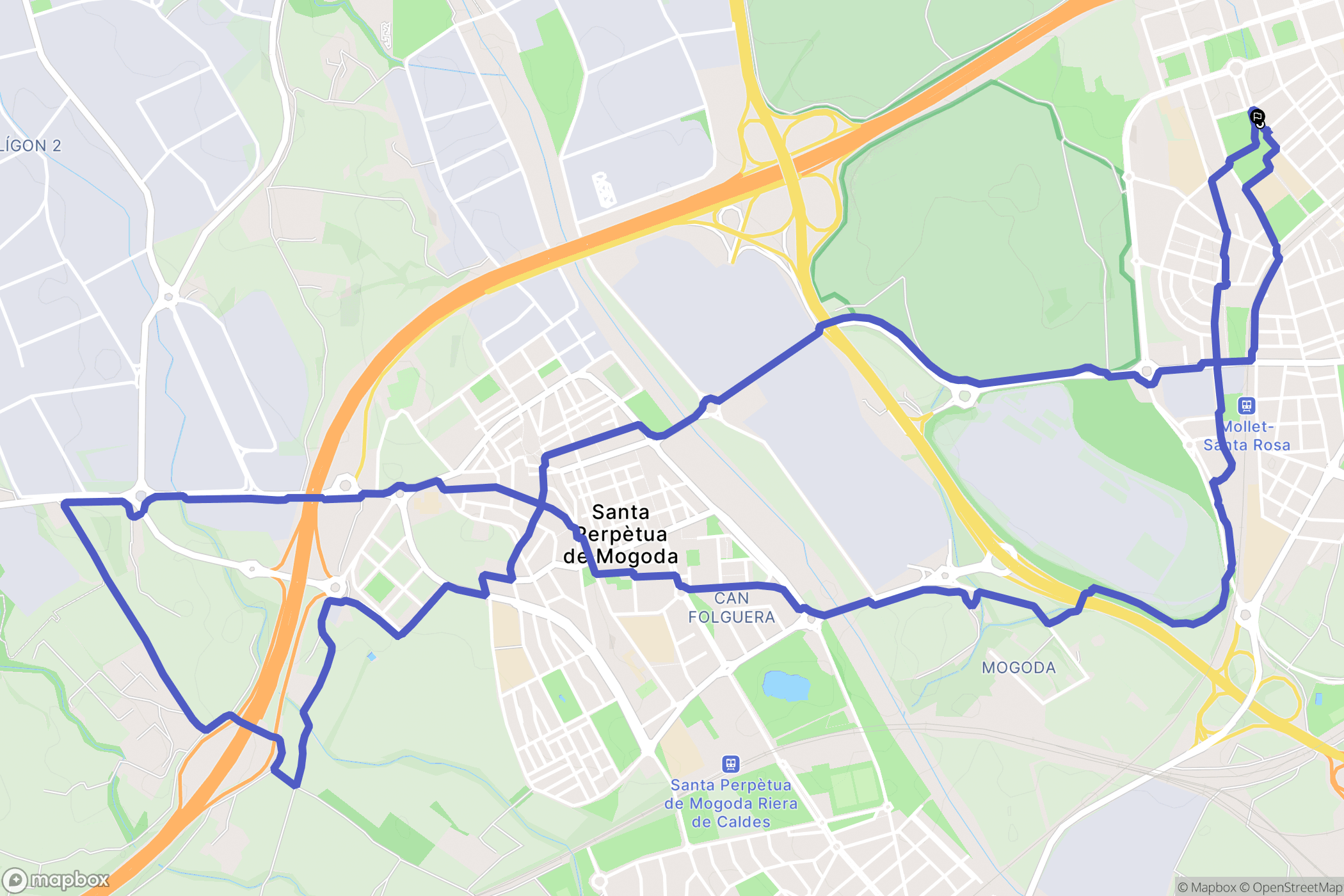Mollet del Vallès : carte du parcours de randonnée - Spain