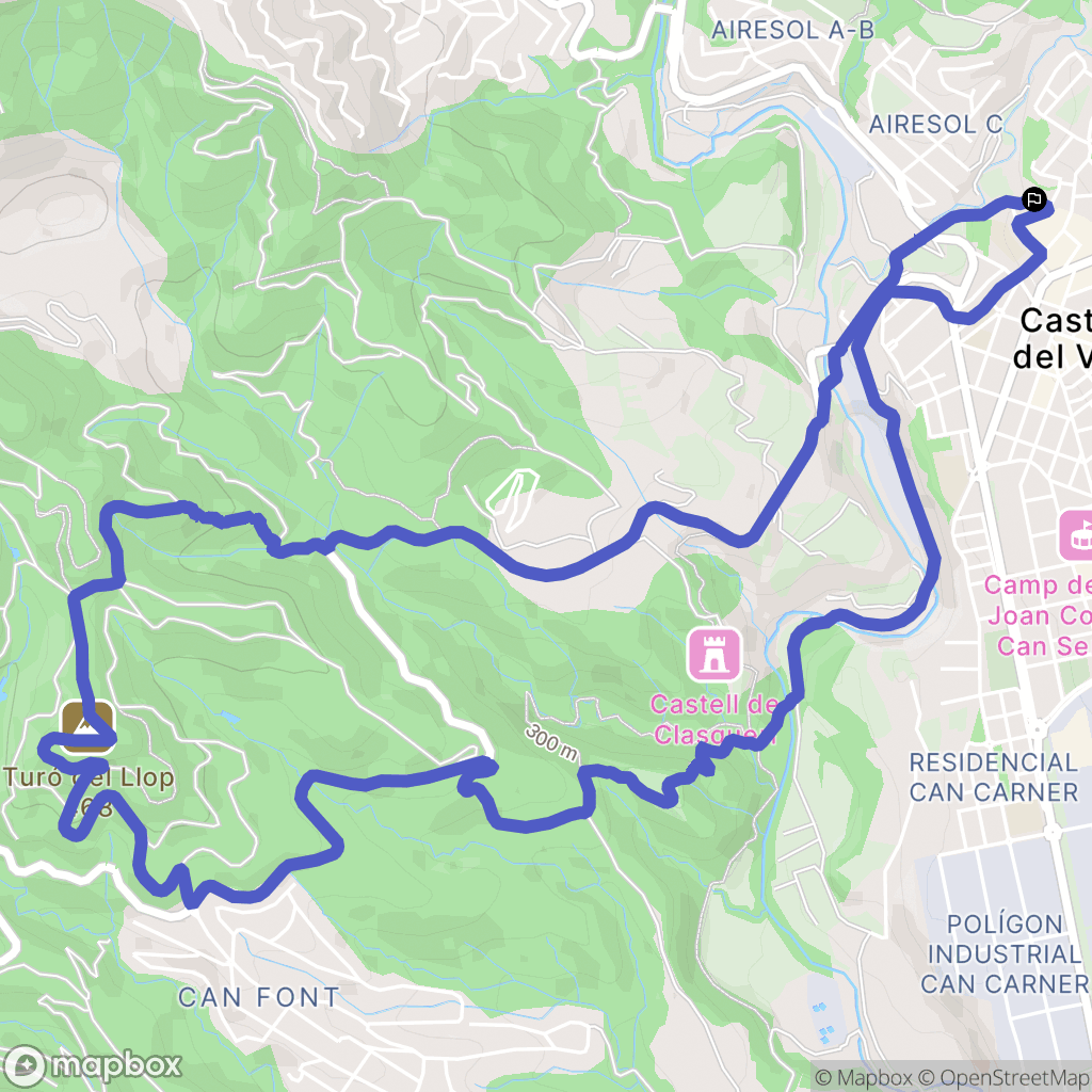Castellar del Vallès : carte du parcours de randonnée - Spain