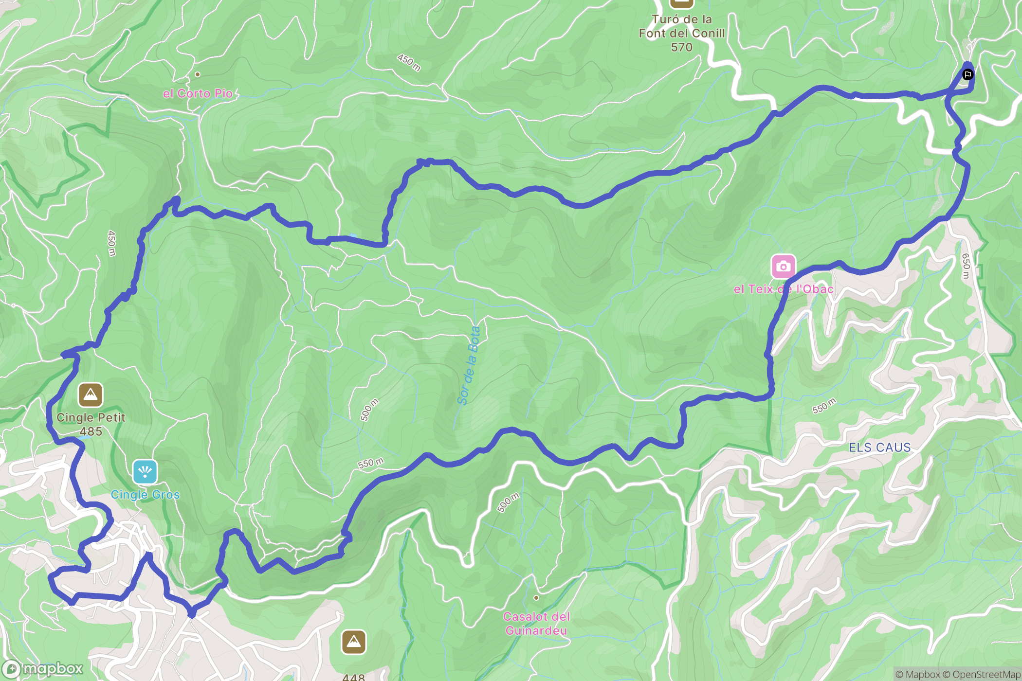  : carte du parcours de randonnée - Spain