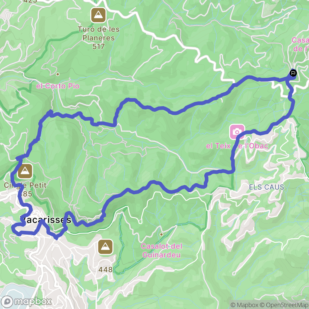  : carte du parcours de randonnée - Spain
