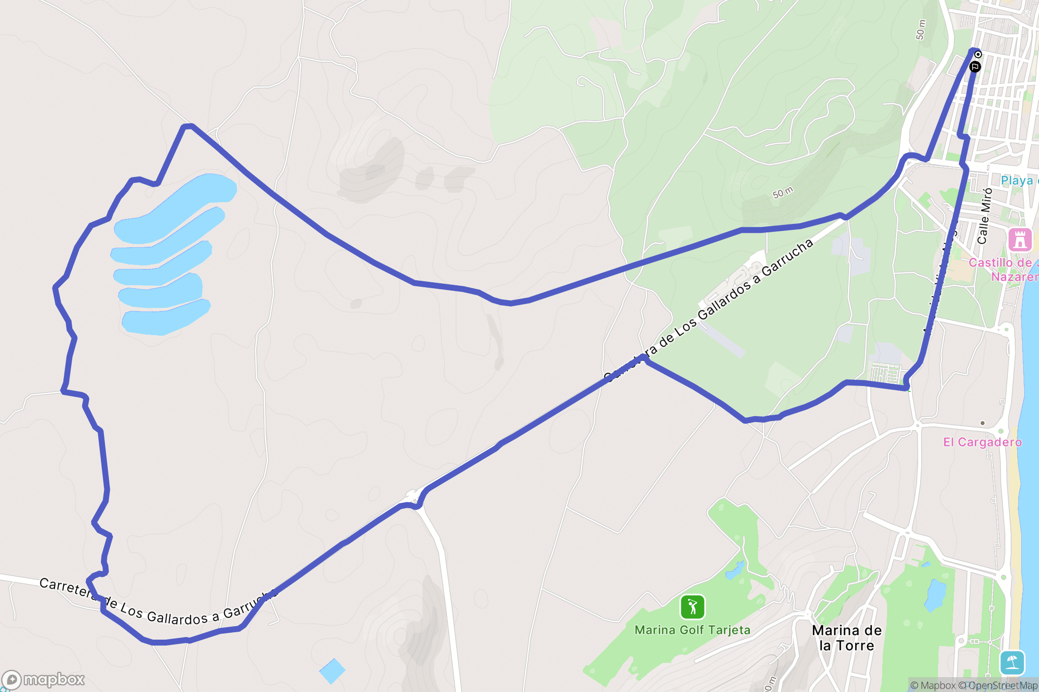Garrucha : carte du parcours de randonnée - Spain