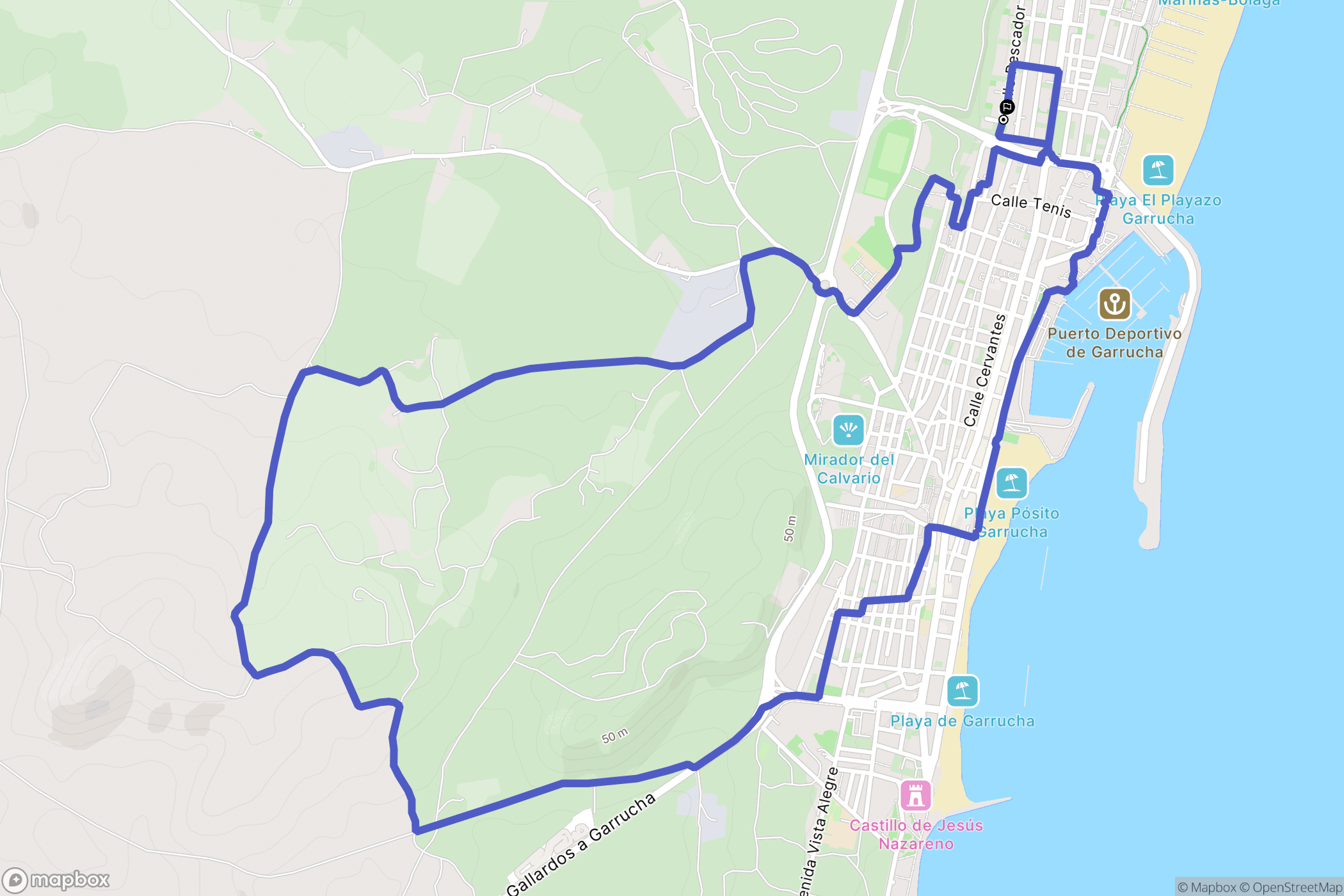 Garrucha : carte du parcours de randonnée - Spain