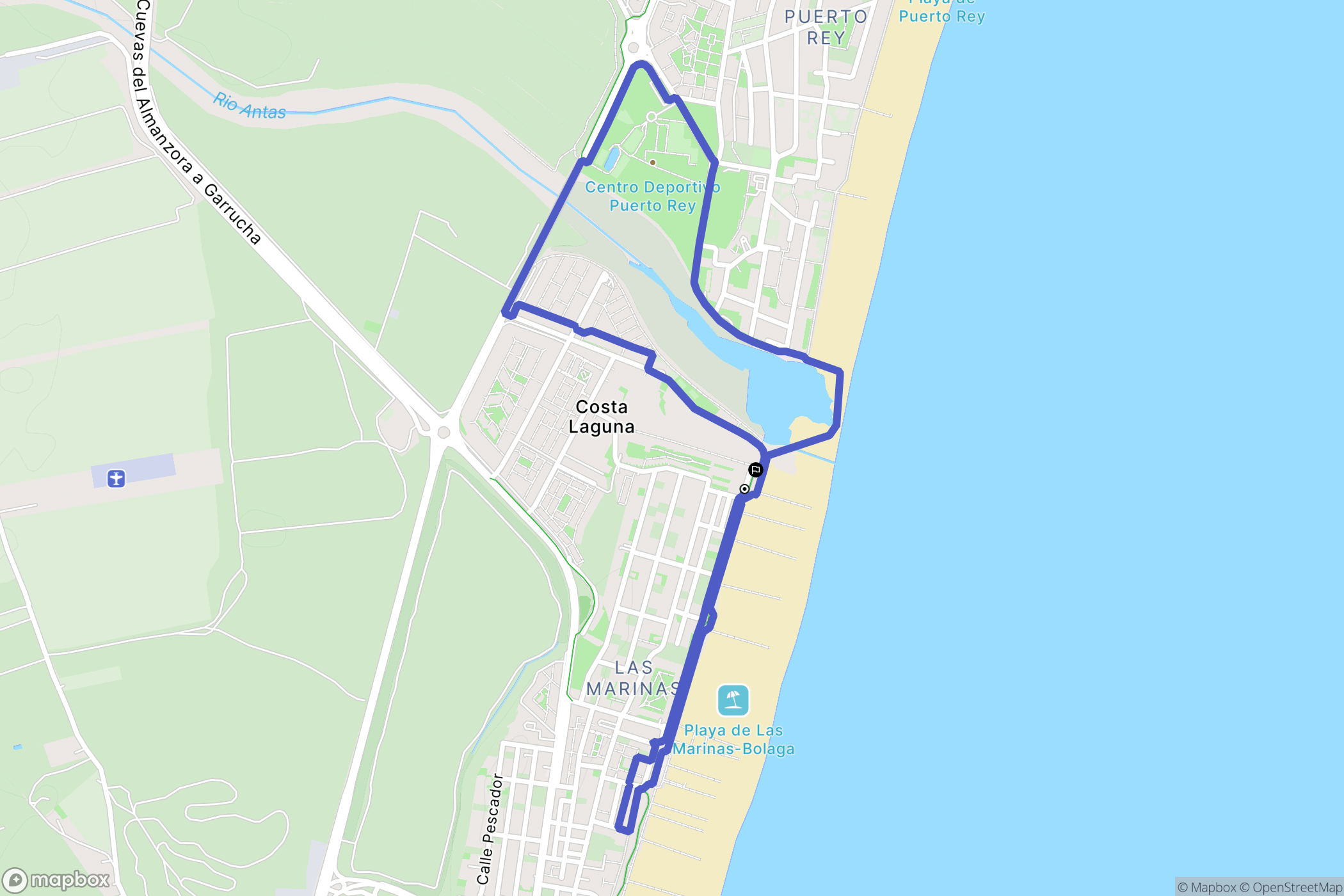 Playas de Vera : carte du parcours de randonnée - Spain