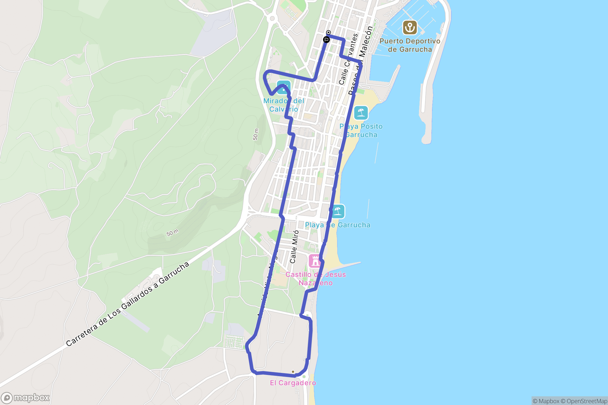 Garrucha : carte du parcours de randonnée - Spain