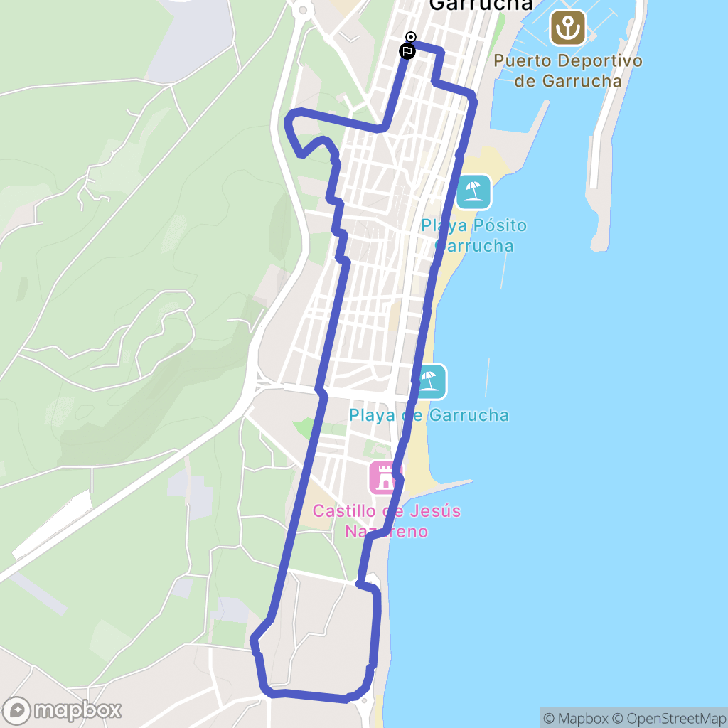 Garrucha : carte du parcours de randonnée - Spain