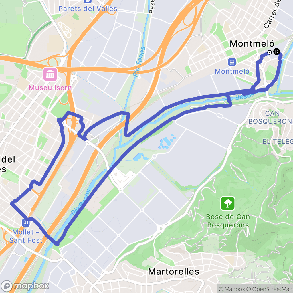 Montmeló : carte du parcours de randonnée - Spain