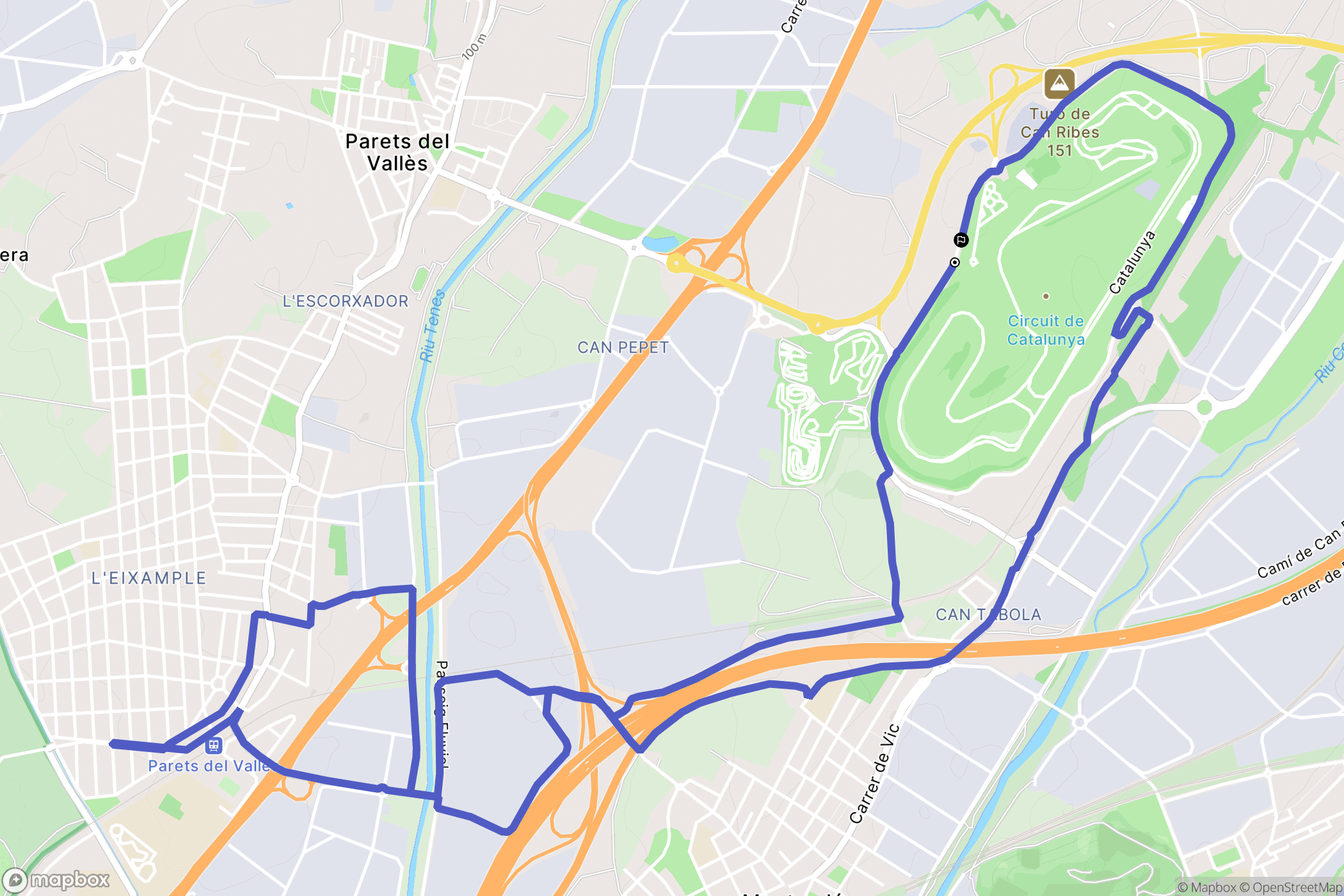 Montmeló : carte du parcours de randonnée - Spain