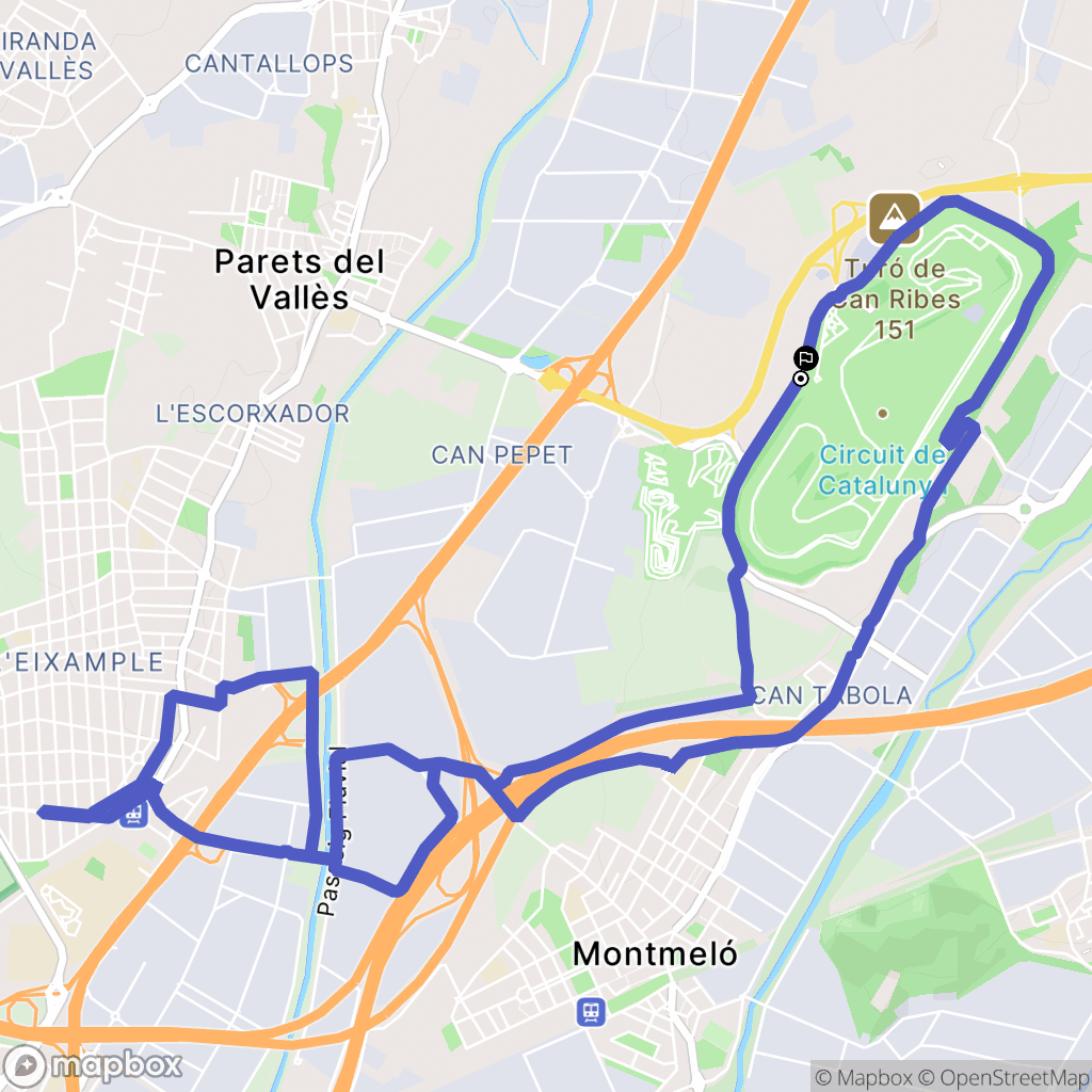 Montmeló : carte du parcours de randonnée - Spain