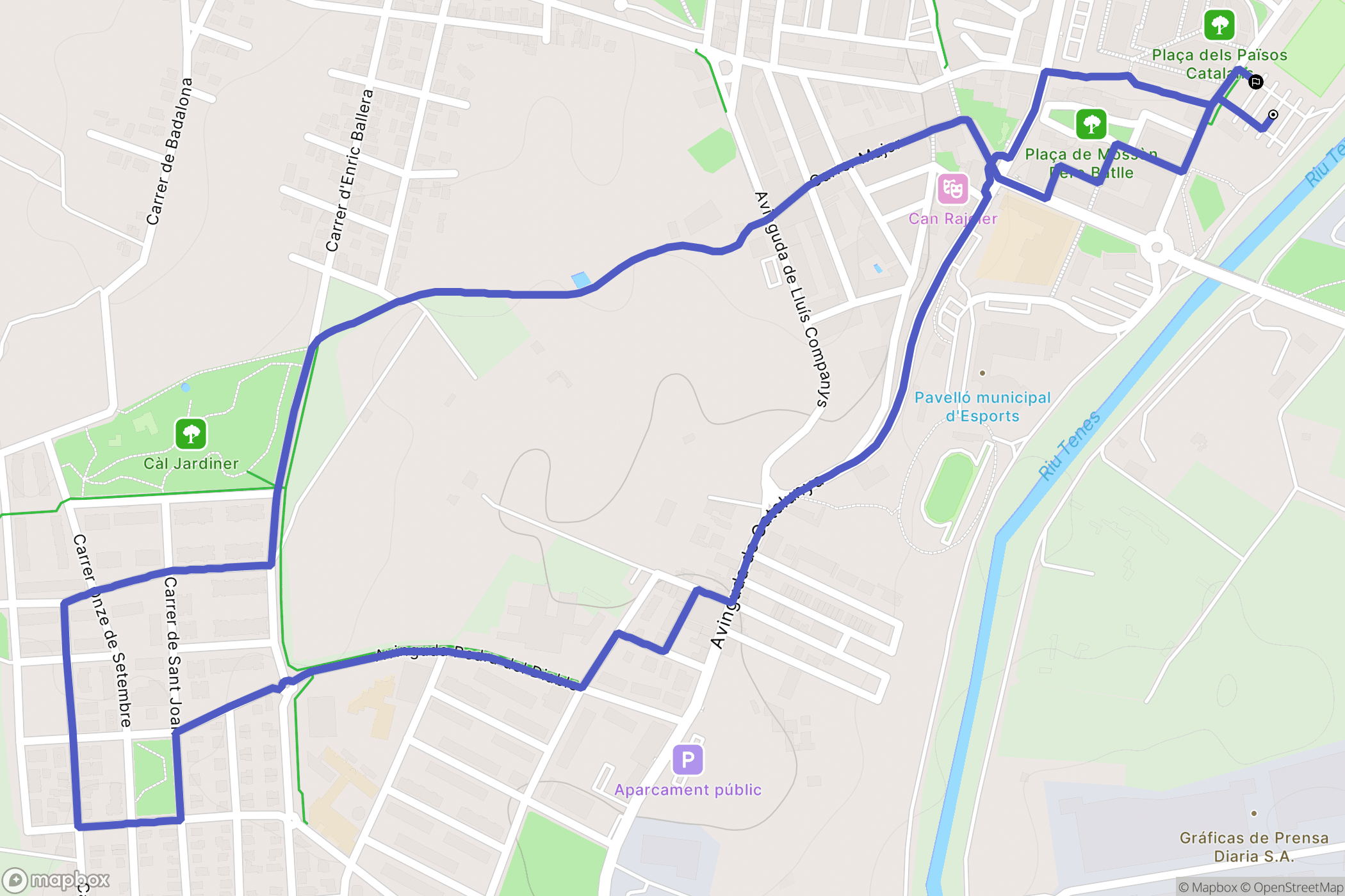 Parets del Vallès : carte du parcours de randonnée - Spain
