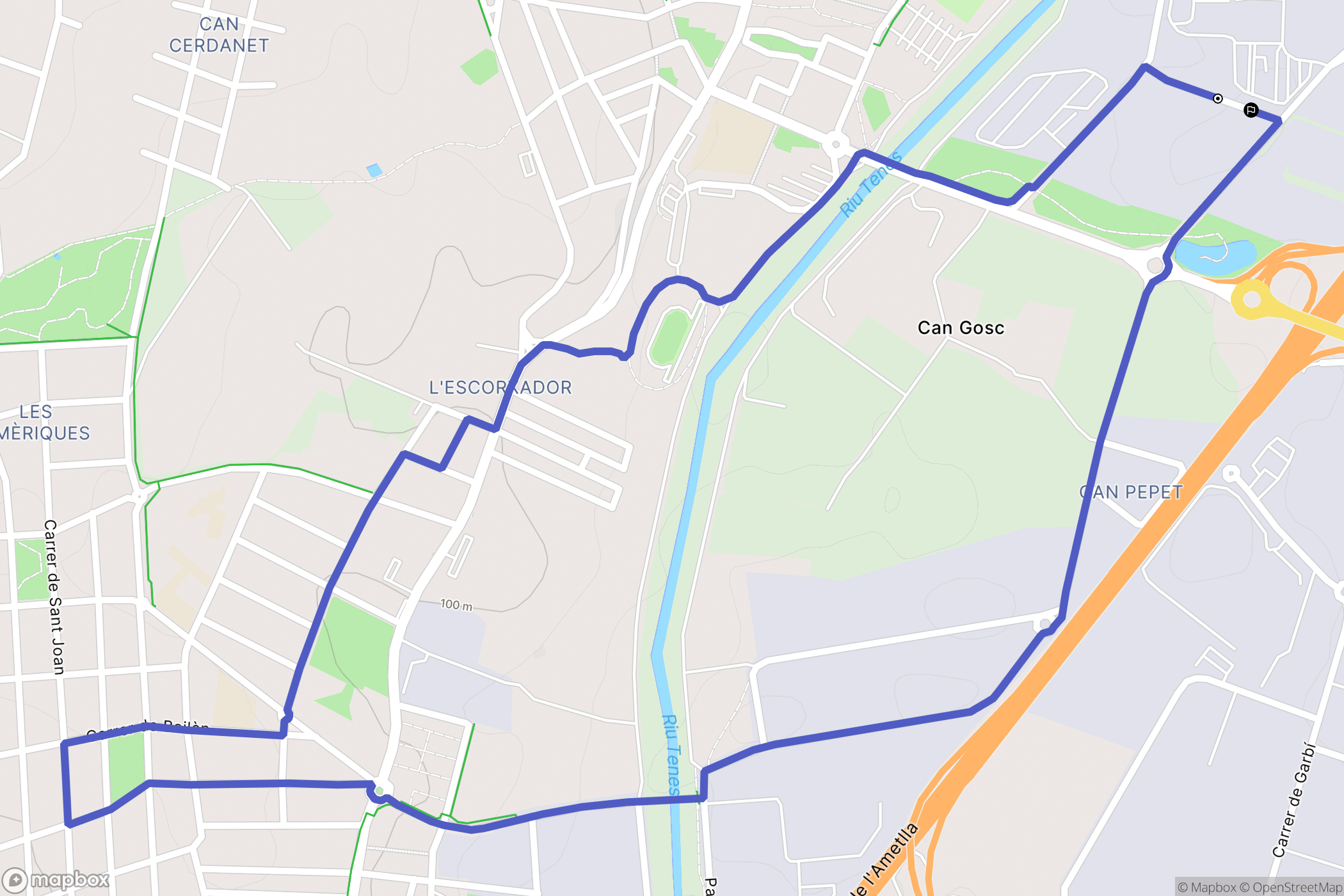 Parets del Vallès : carte du parcours de randonnée - Spain