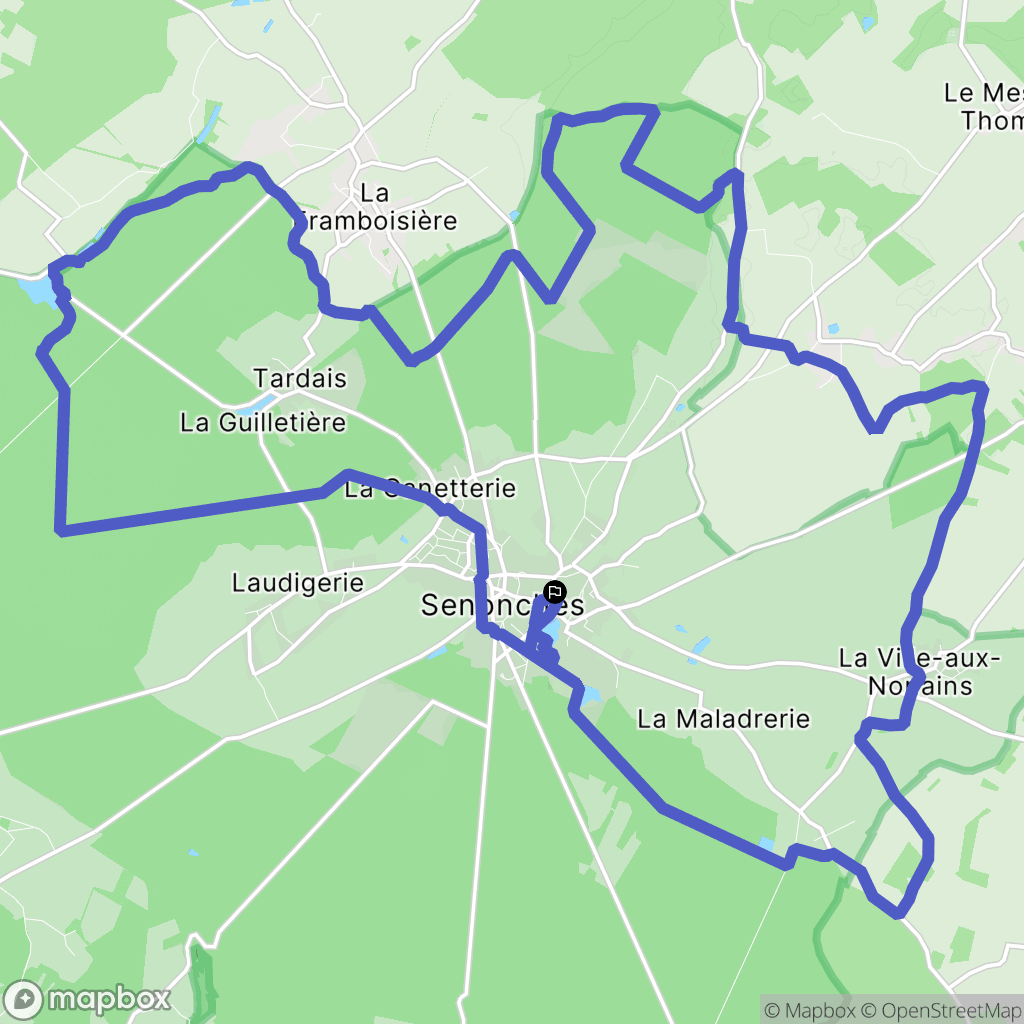 Senonches : carte du parcours de randonnée - France