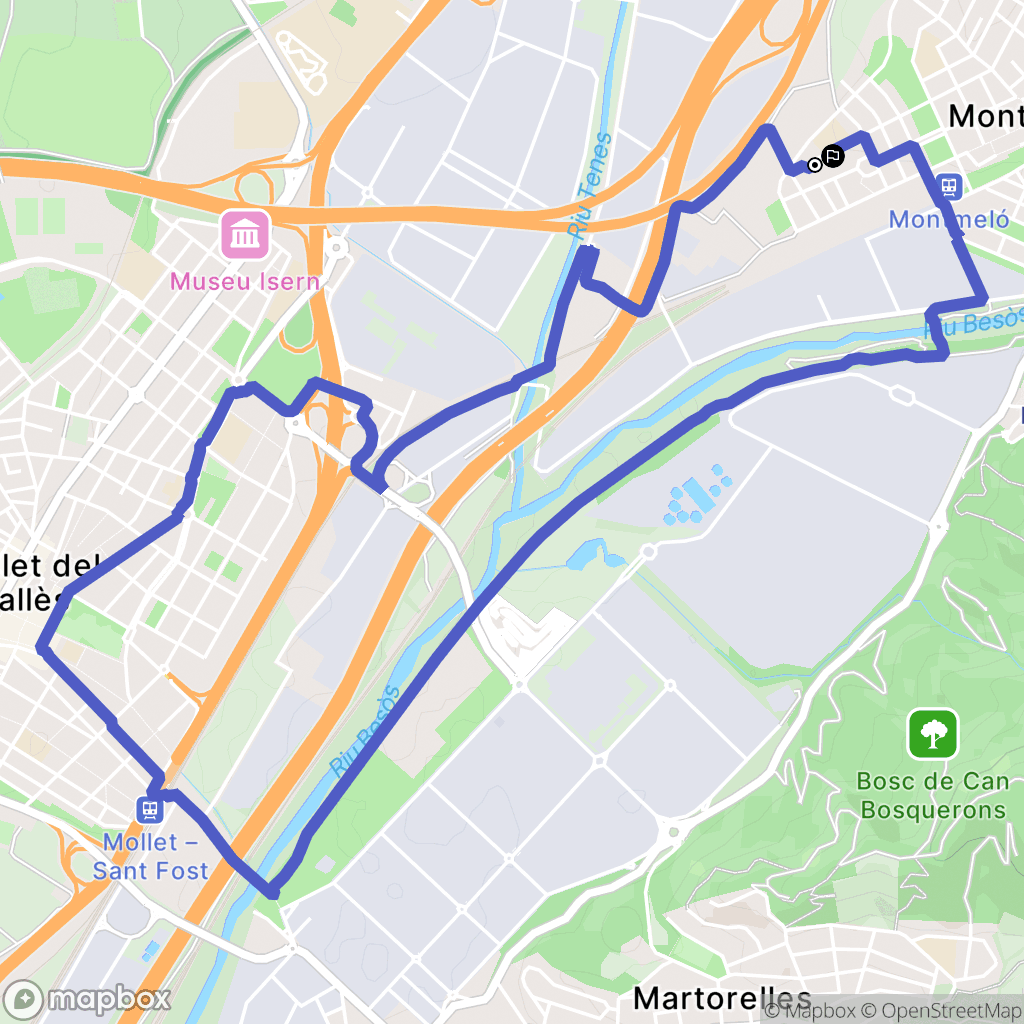 Montmeló : carte du parcours de randonnée - Spain