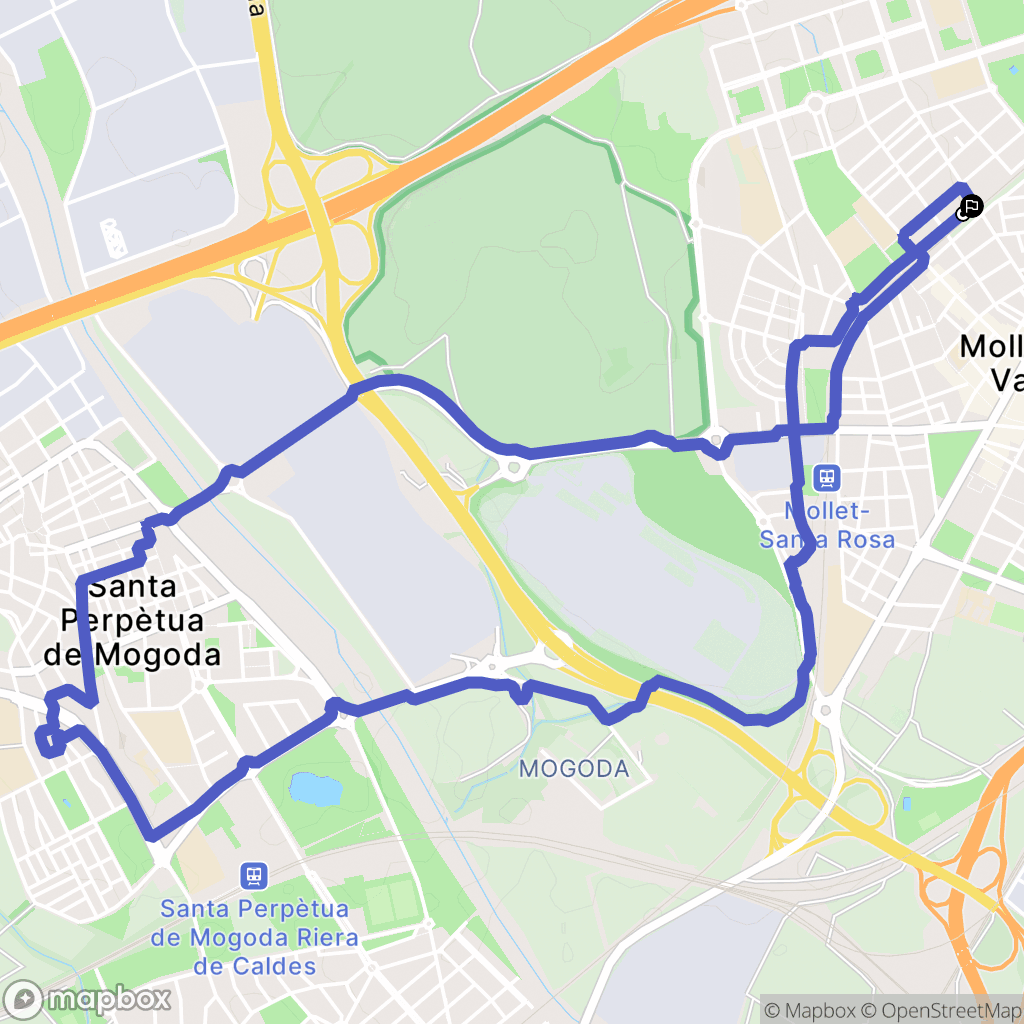 Mollet del Vallès : carte du parcours de randonnée - Spain