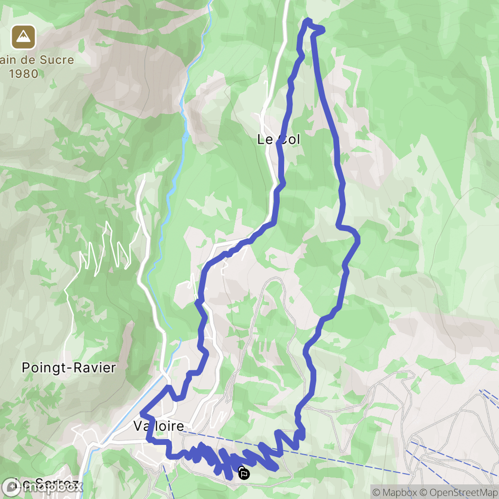 Valloire : carte du parcours de randonnée - France