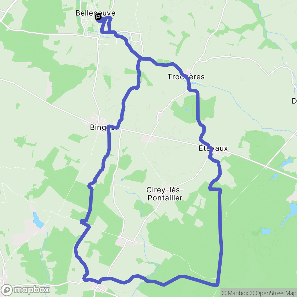 Belleneuve : carte du parcours de randonnée - France