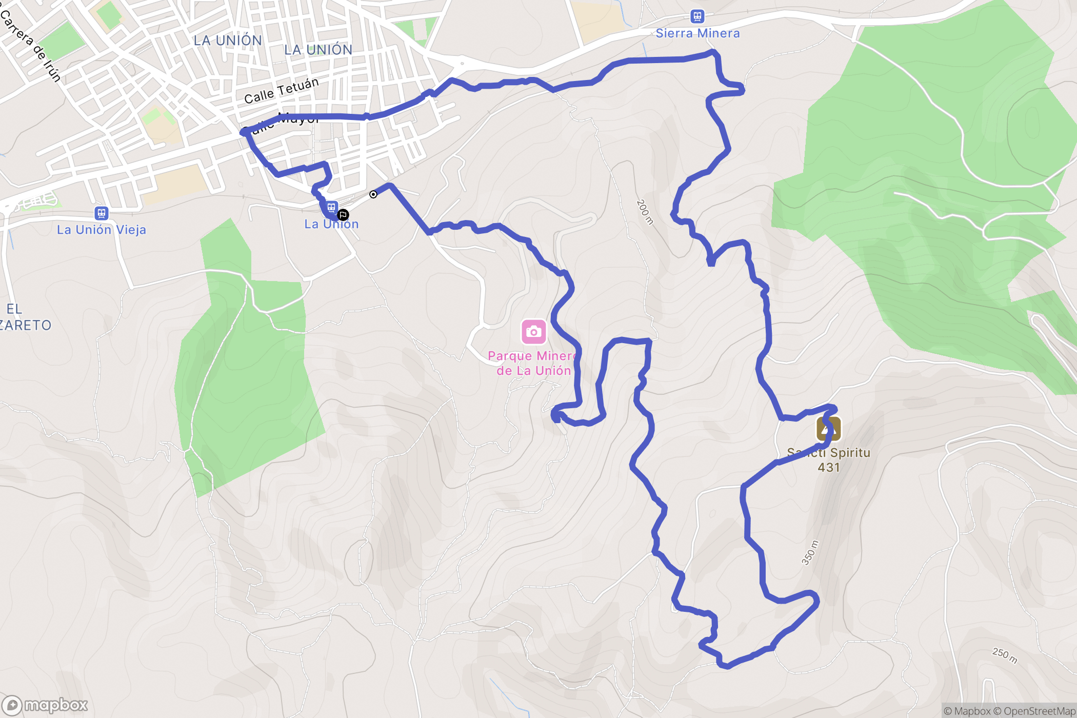  : carte du parcours de randonnée - Spain