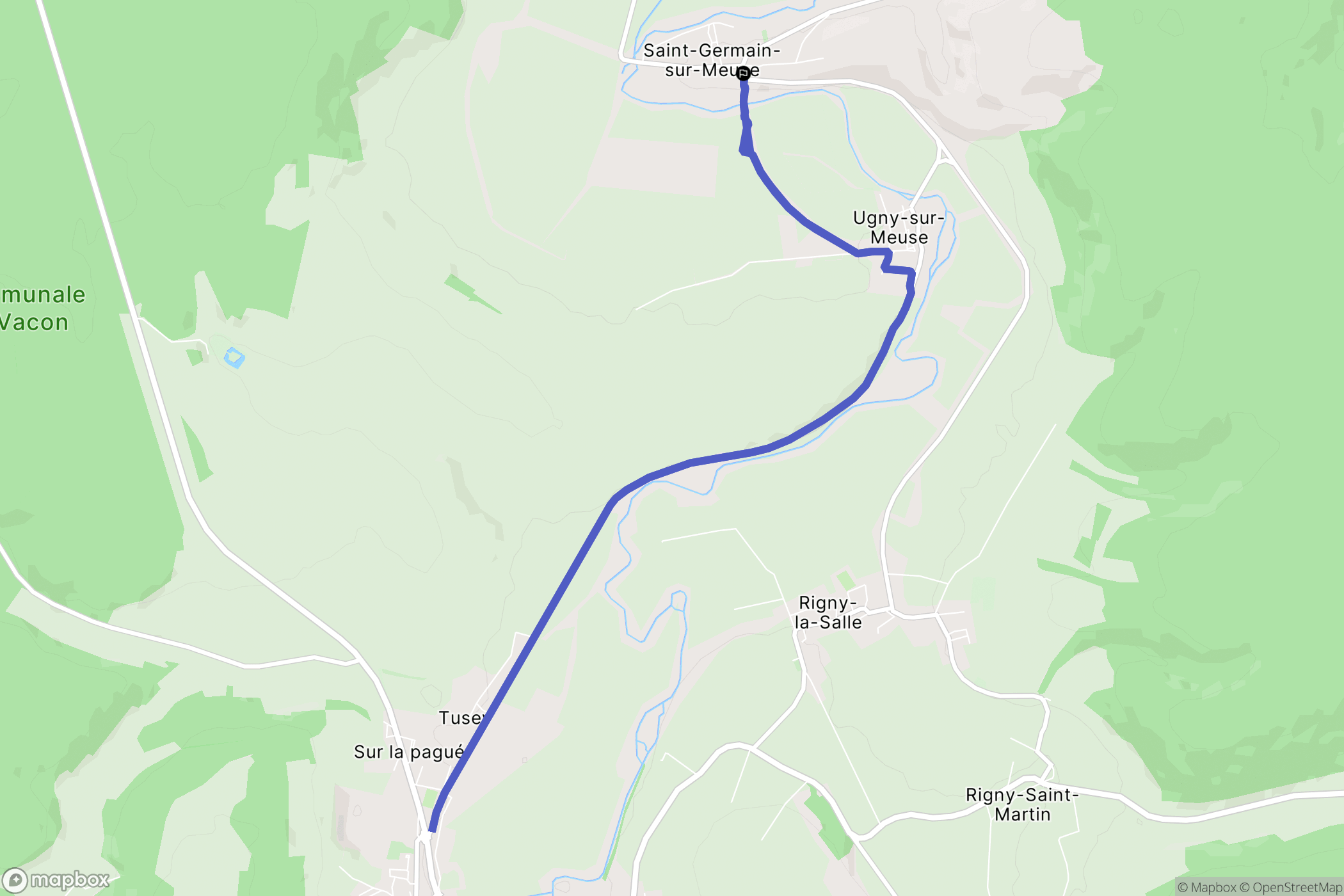 Saint-Germain-sur-Meuse : carte du parcours de randonnée - France