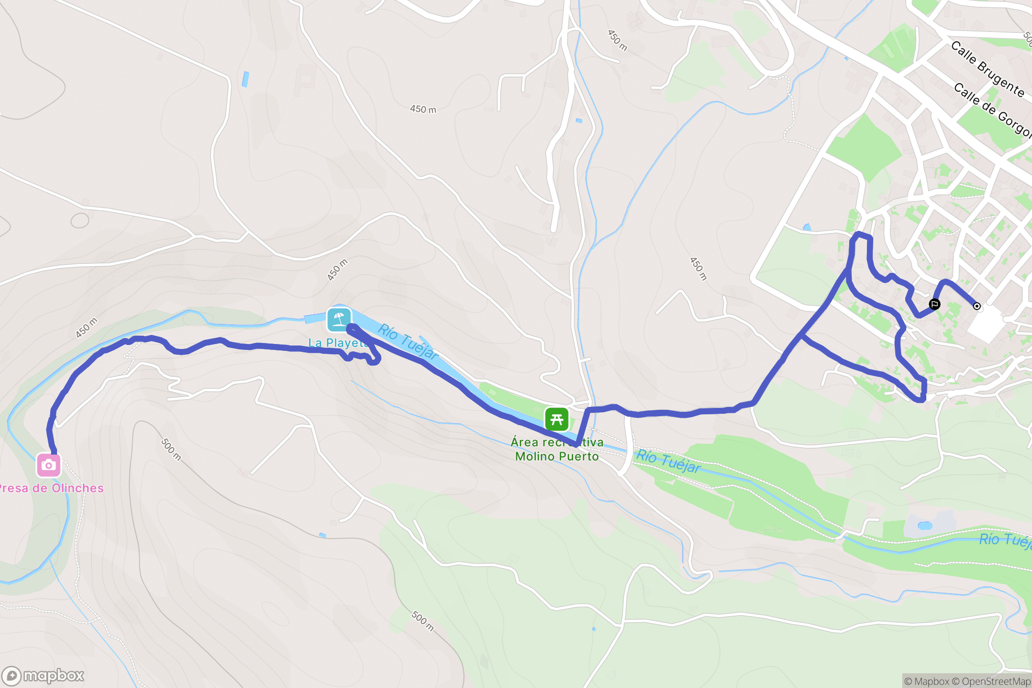Chelva : carte du parcours de randonnée - Spain