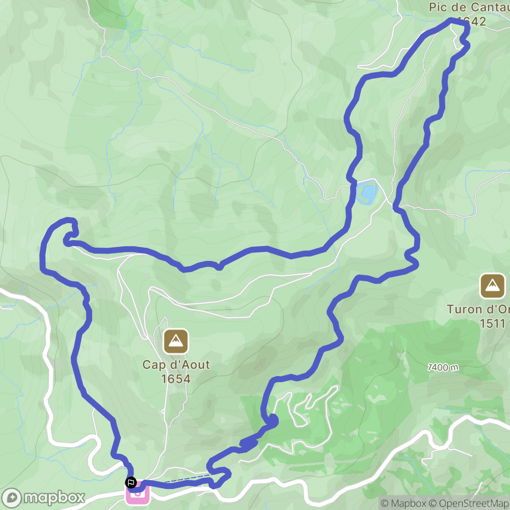 Arbéost : carte du parcours de randonnée - France