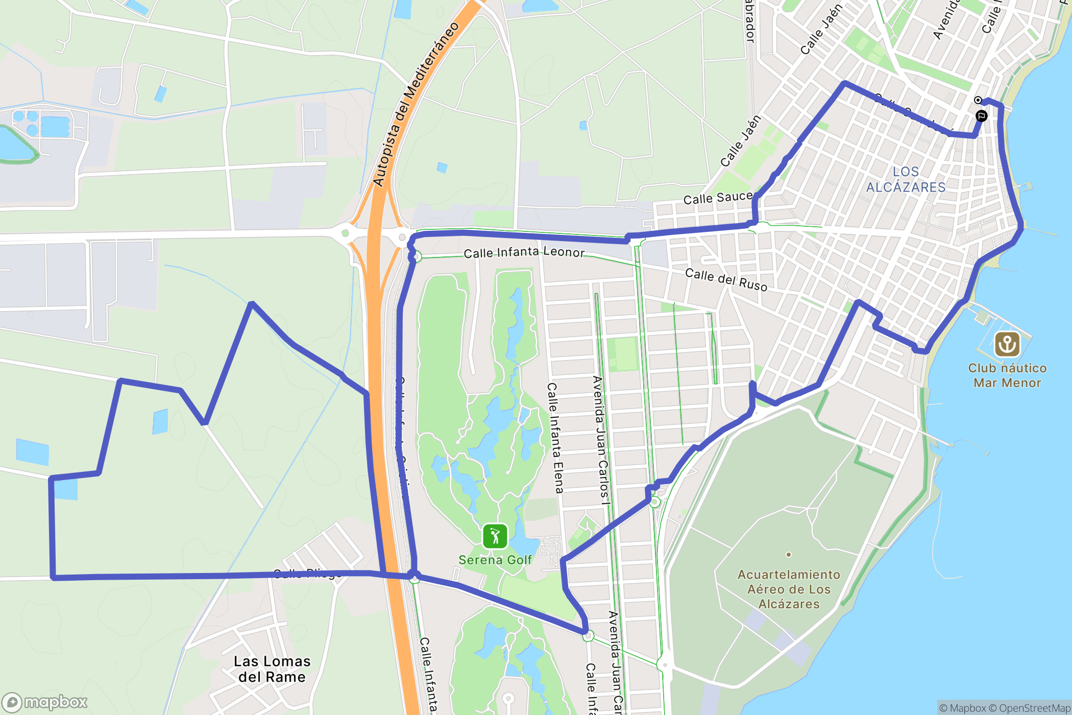 Los Alcázares : carte du parcours de randonnée - Spain