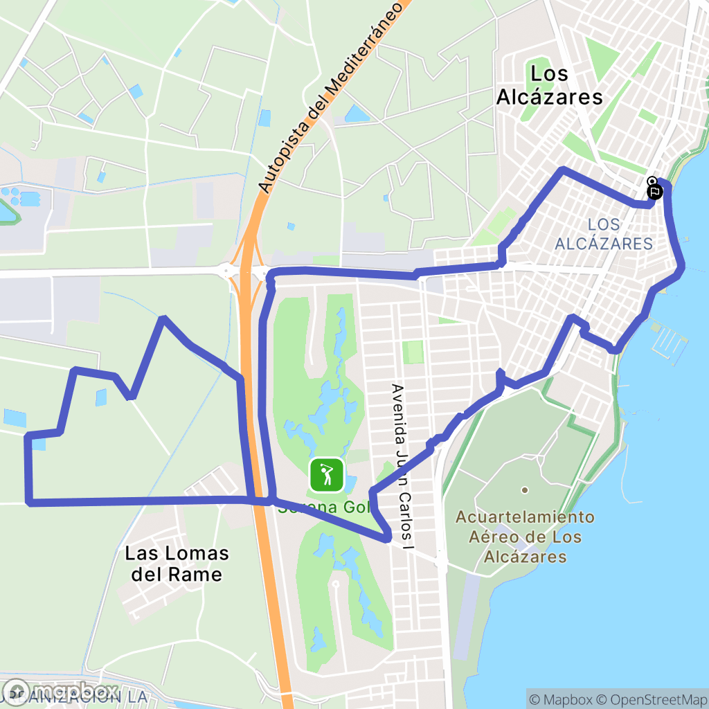 Los Alcázares : carte du parcours de randonnée - Spain