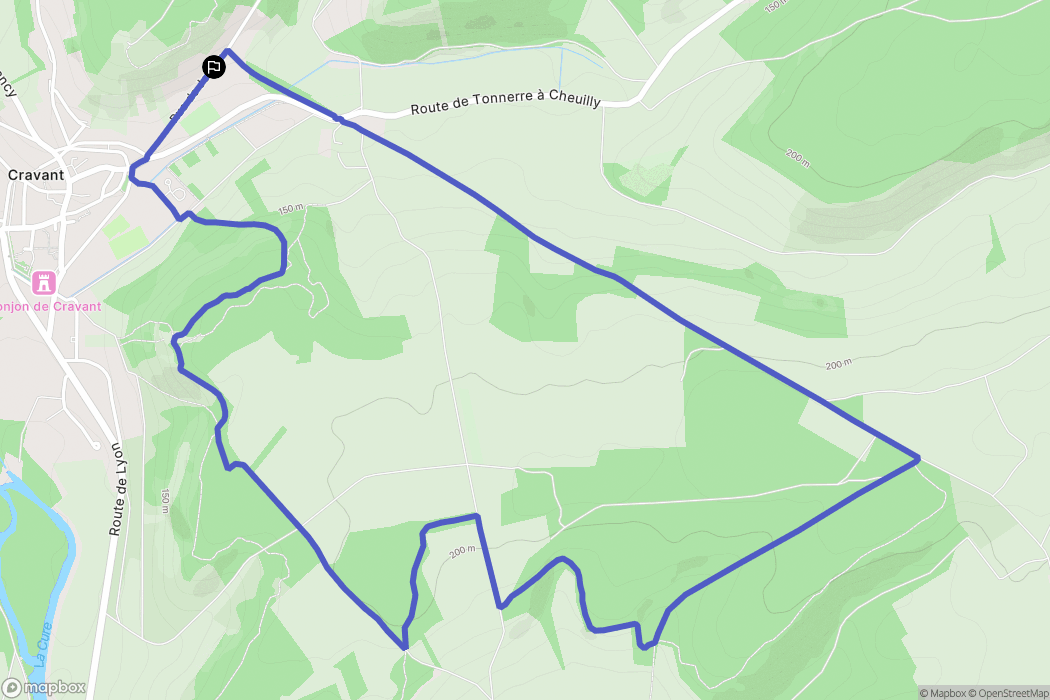 Deux Rivières : carte du parcours de randonnée - France