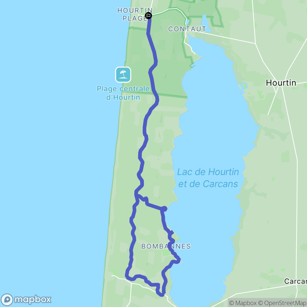 Hourtin : carte du parcours de randonnée - France