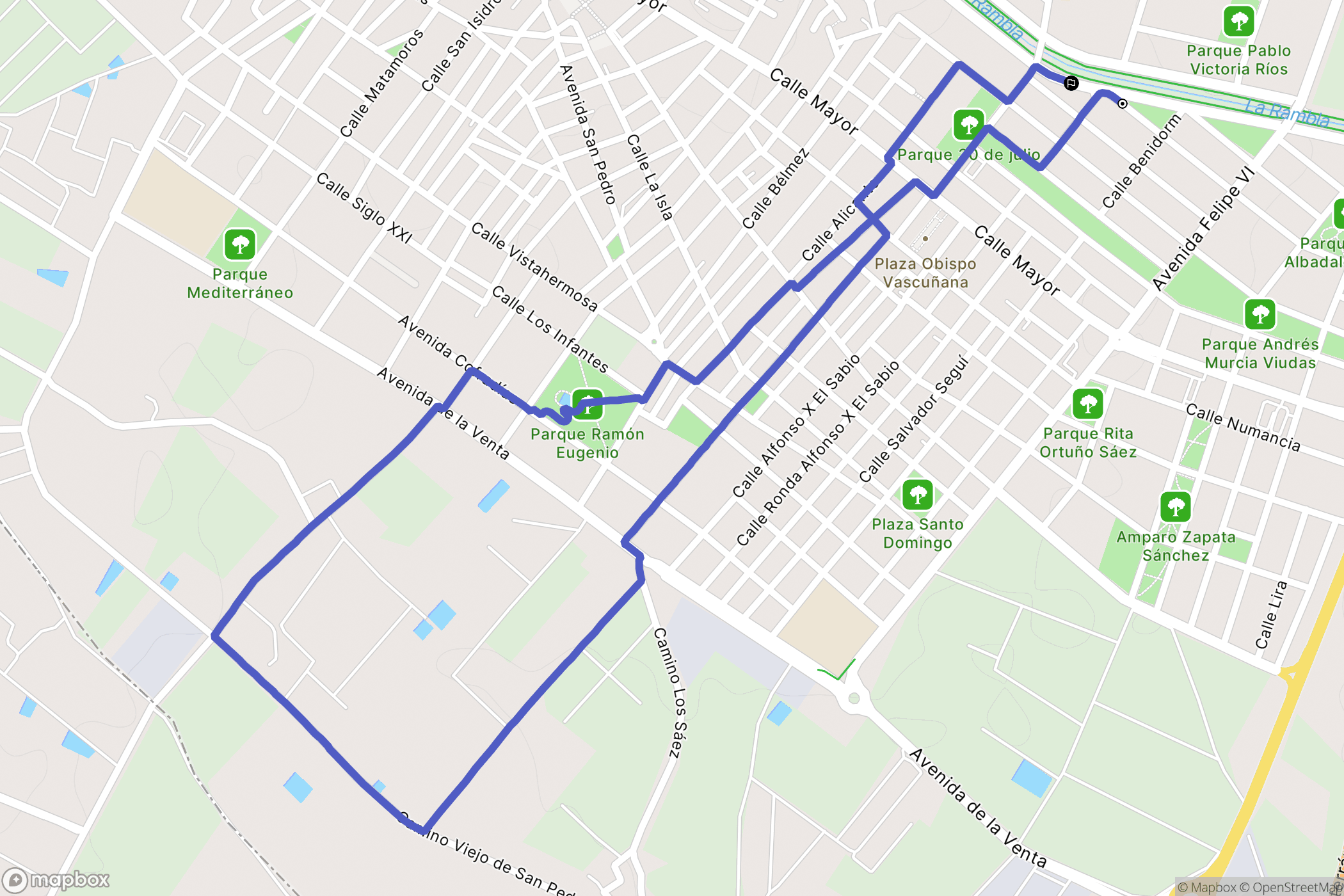 Pilar de la Horadada : carte du parcours de randonnée - Spain