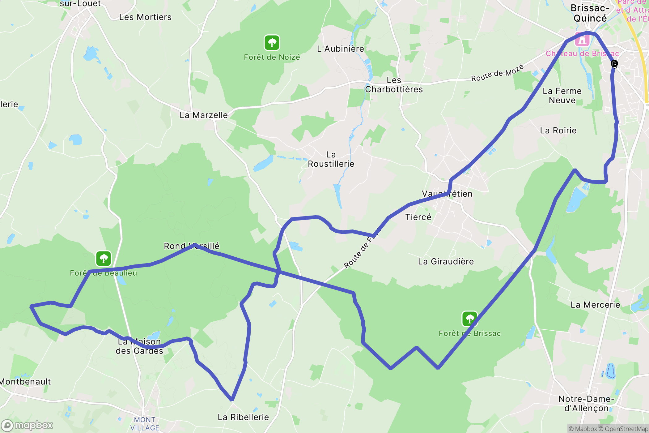 Brissac Loire Aubance : carte du parcours de randonnée - France