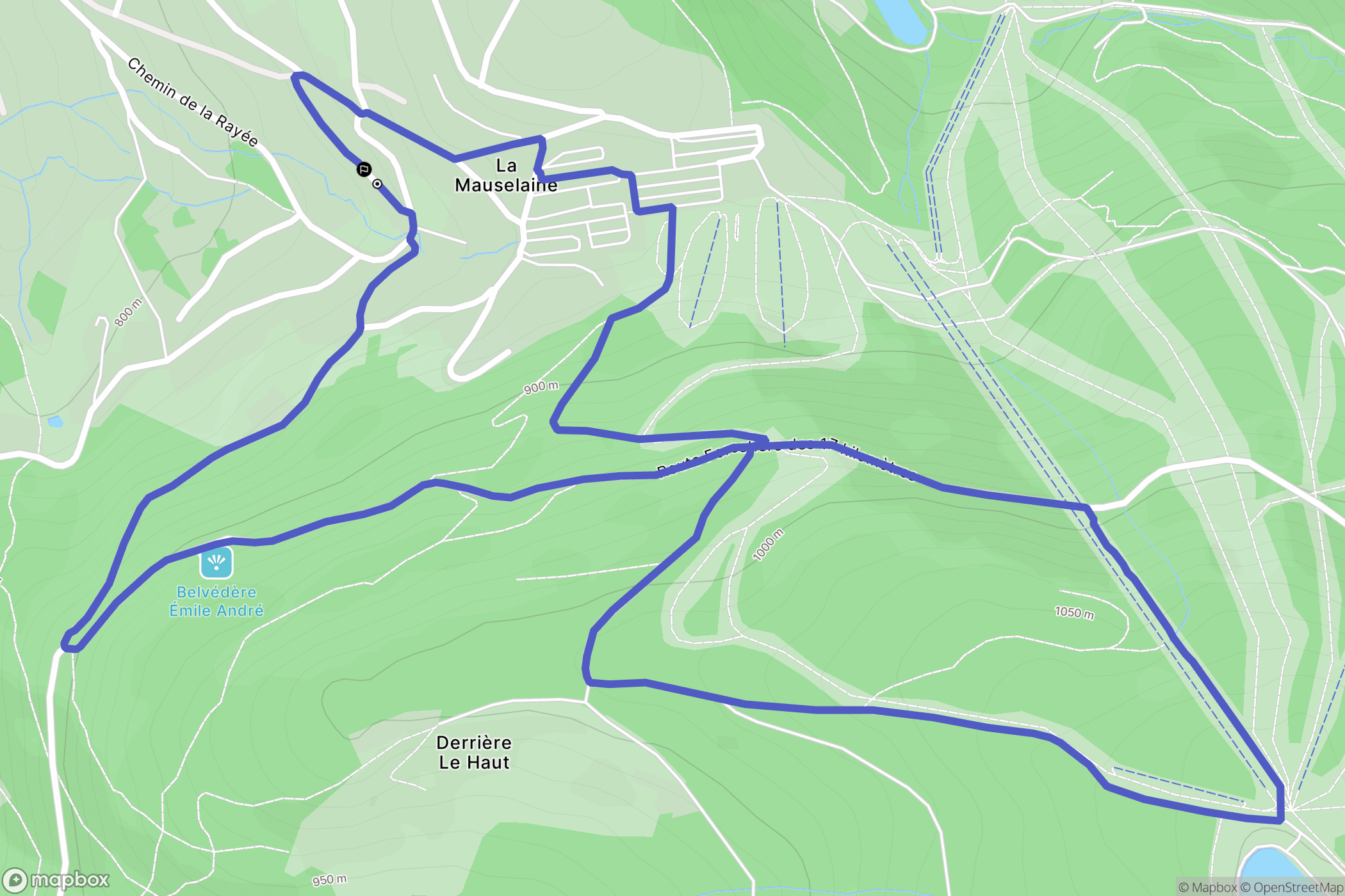 Gérardmer : carte du parcours de randonnée - France