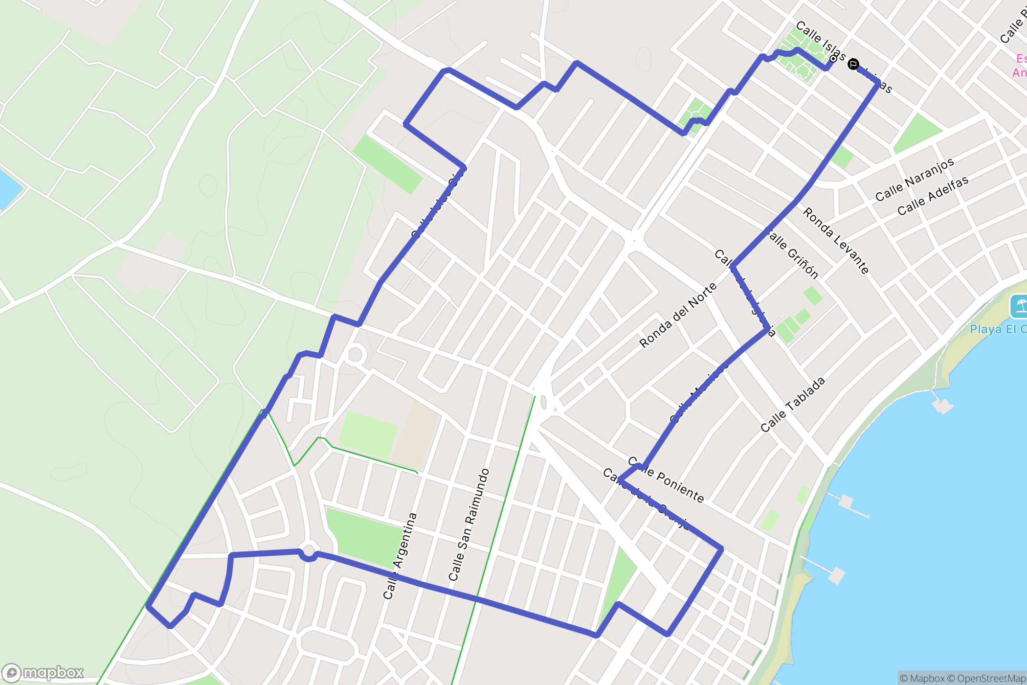 San Javier : carte du parcours de randonnée - Spain