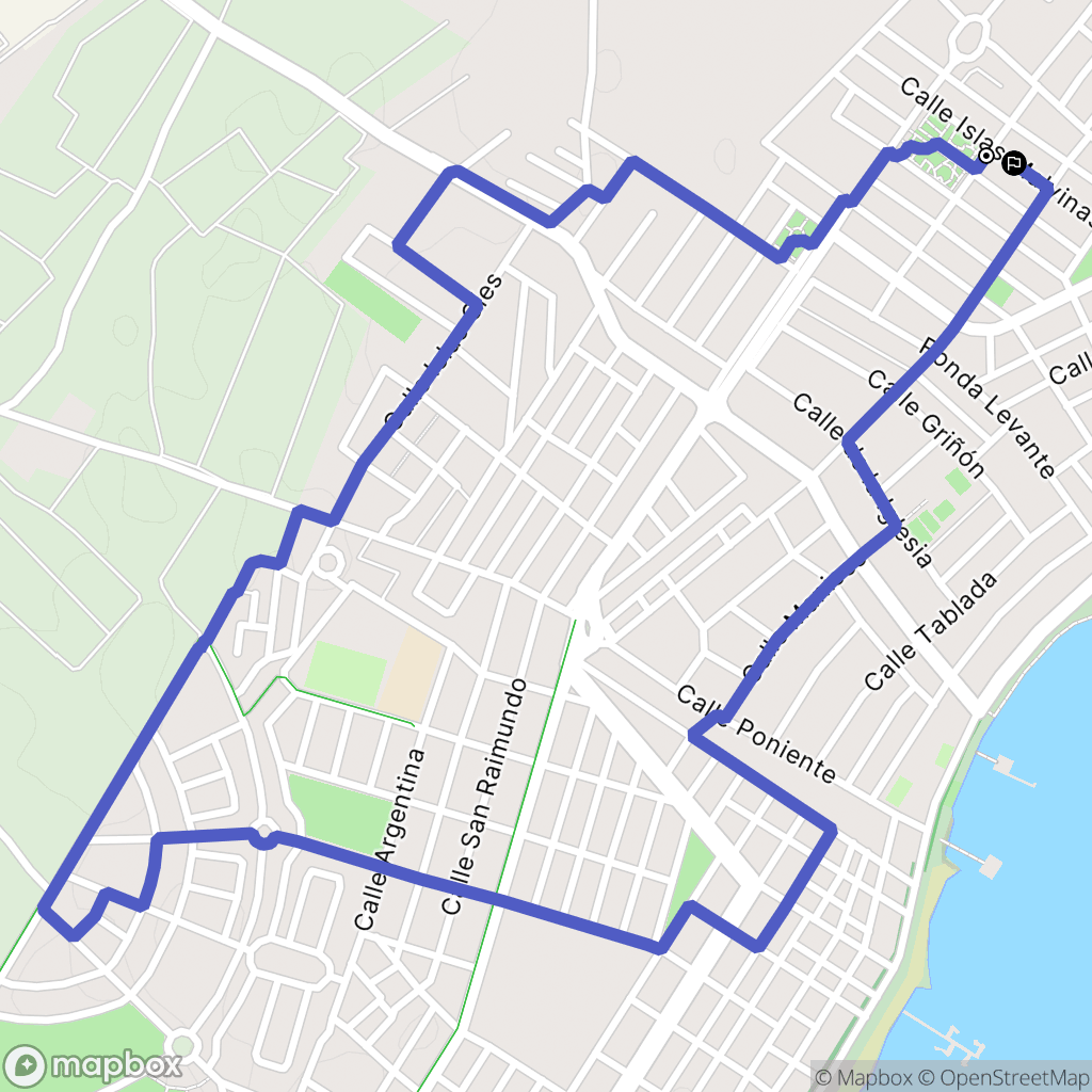 San Javier : carte du parcours de randonnée - Spain