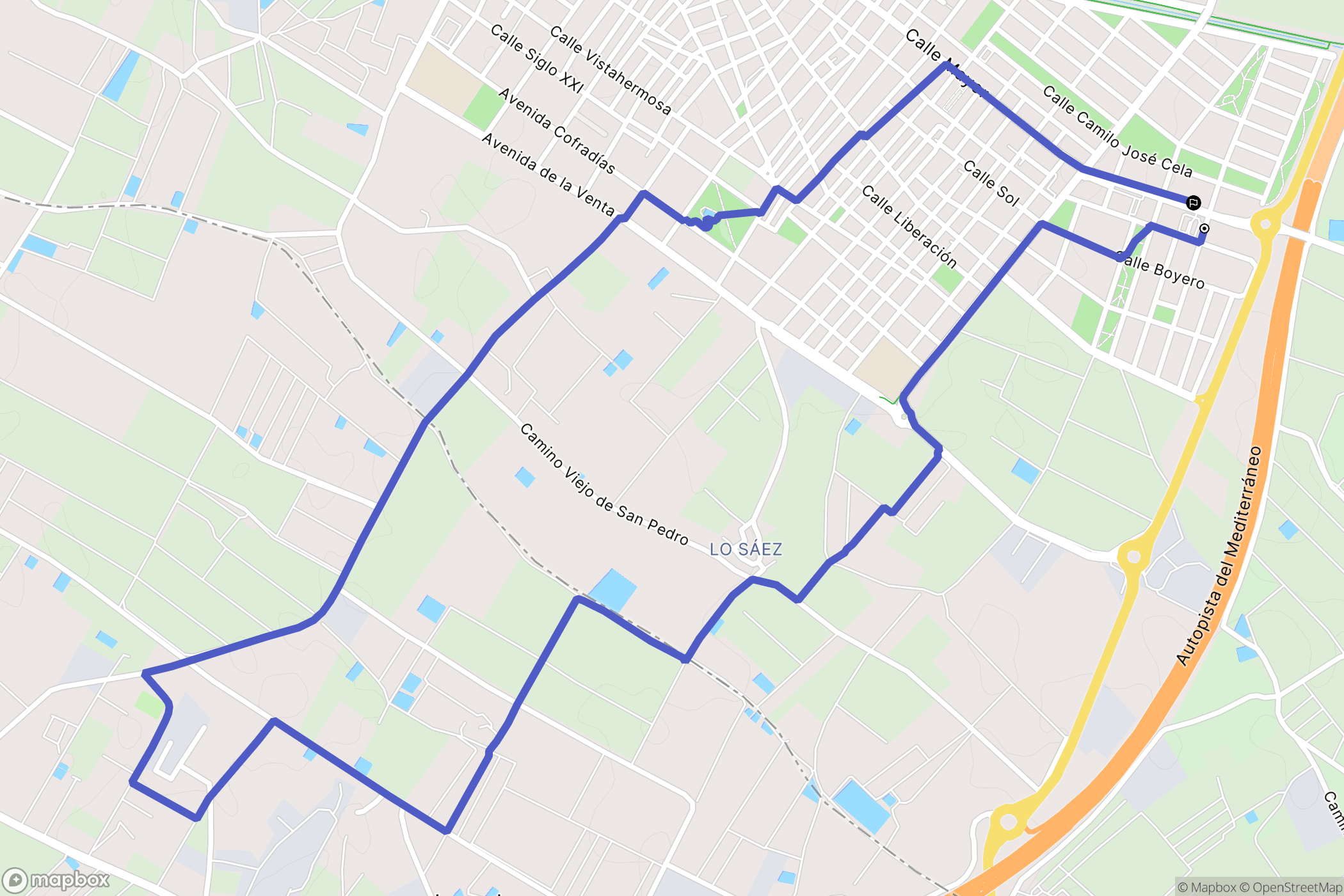 Pilar de la Horadada : carte du parcours de randonnée - Spain
