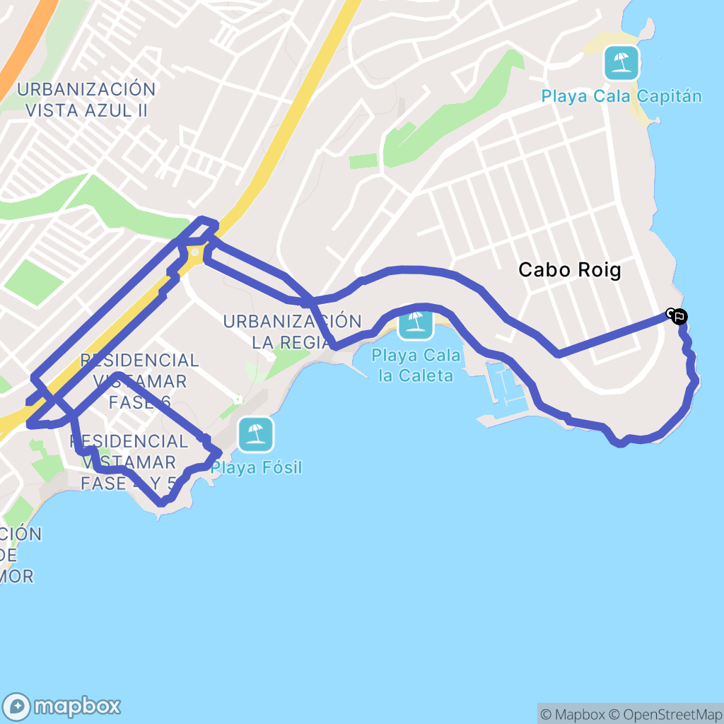 Orihuela : carte du parcours de randonnée - Spain