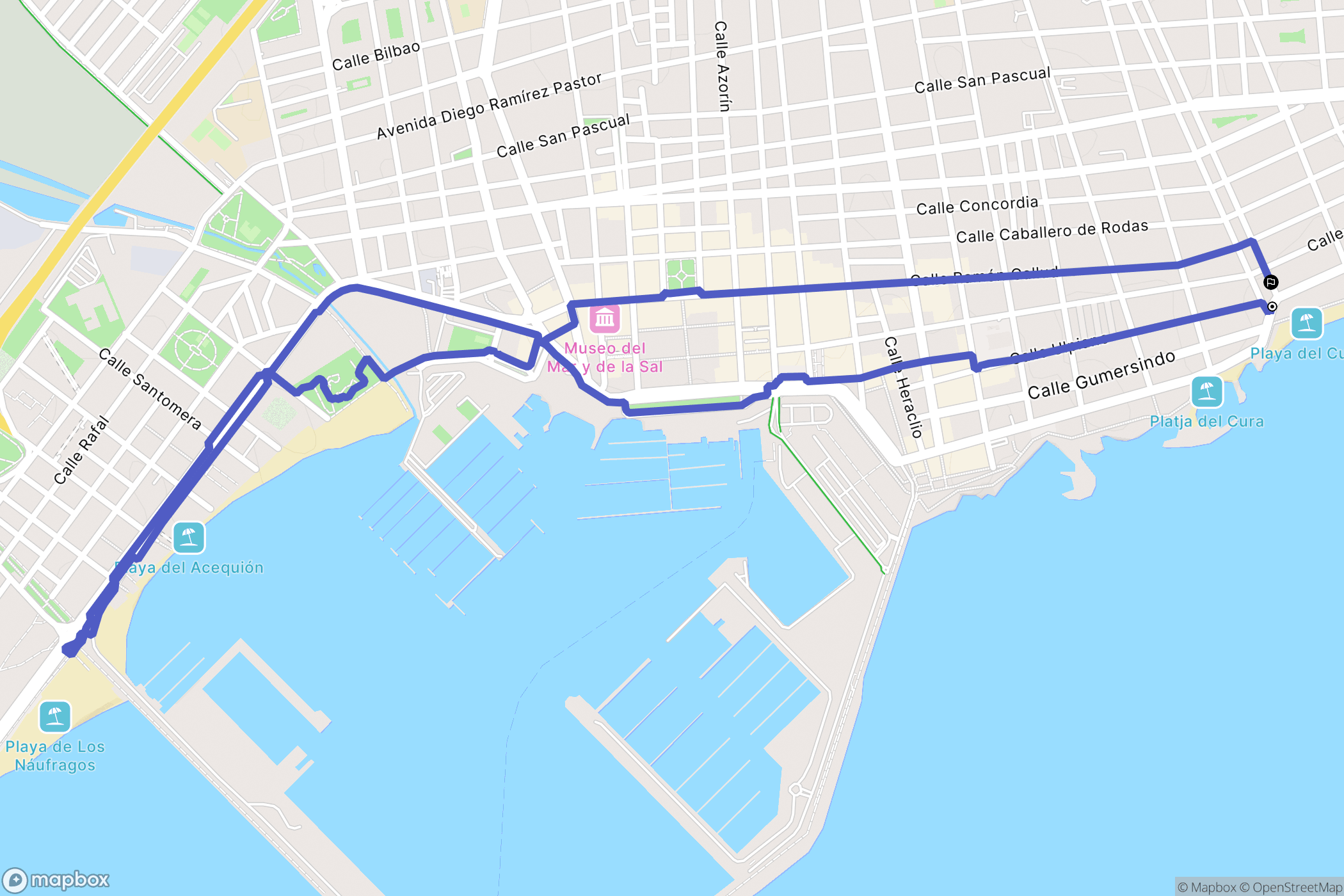 Torrevieja : carte du parcours de randonnée - Spain