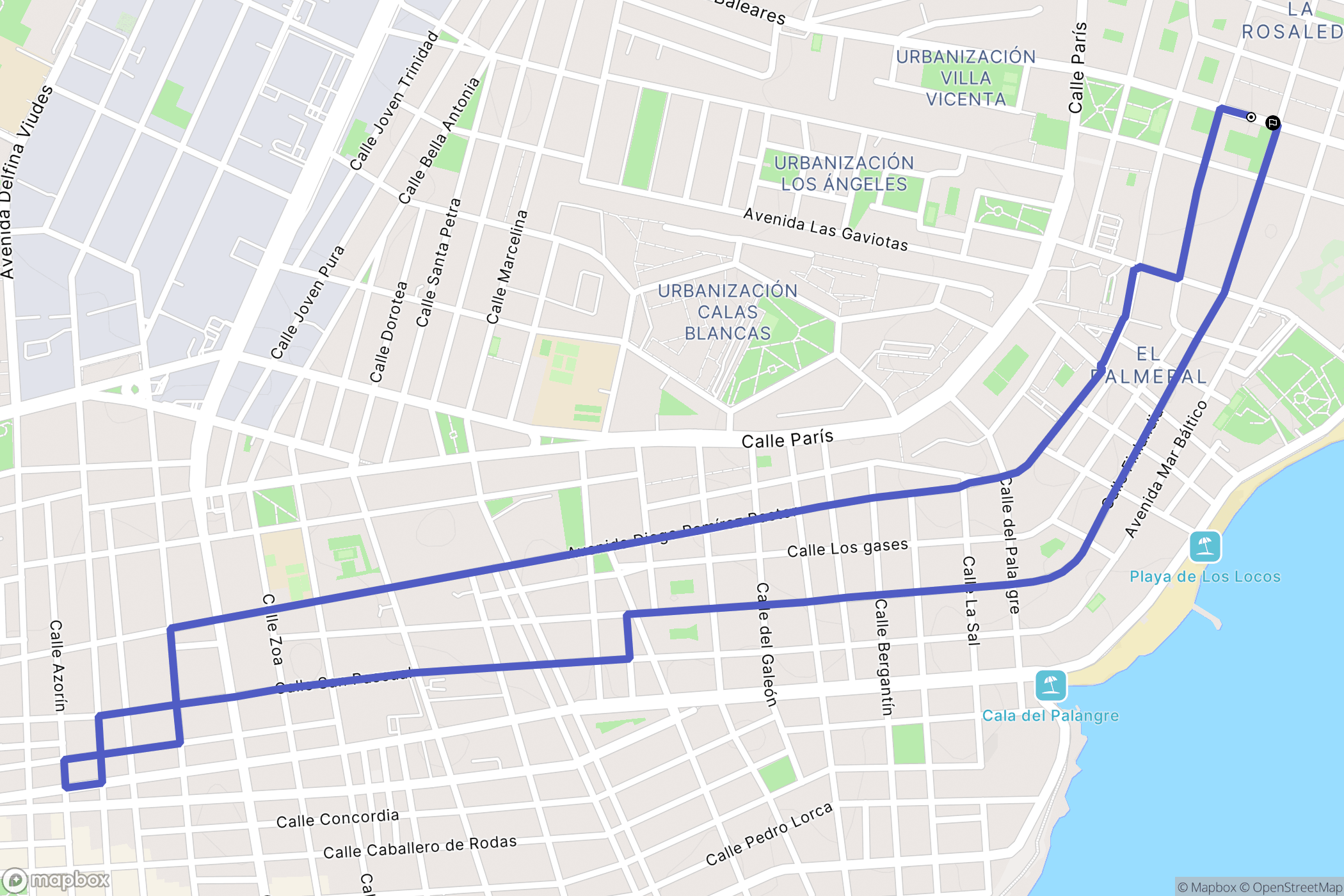 Torrevieja : carte du parcours de randonnée - Spain