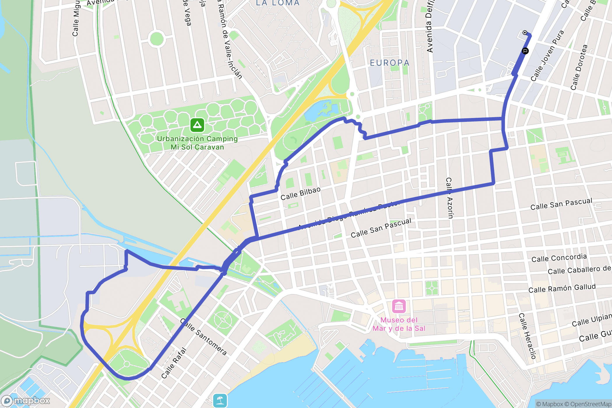 Torrevieja : carte du parcours de randonnée - Spain
