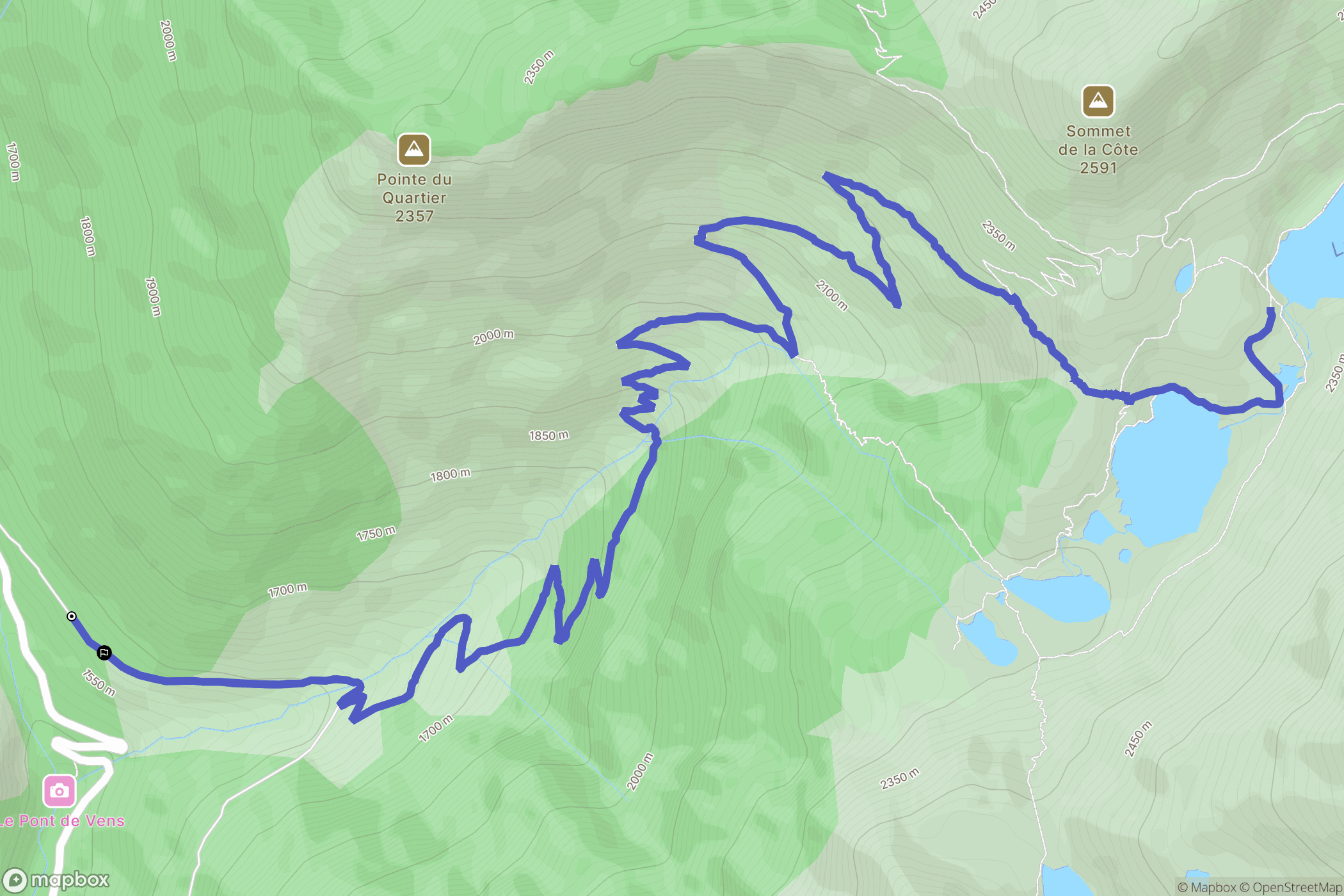 Saint-Étienne-de-Tinée : carte du parcours de randonnée - France