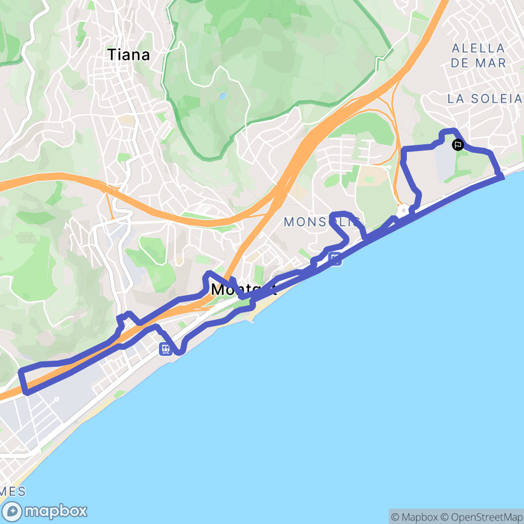 El Masnou : carte du parcours de randonnée - Spain